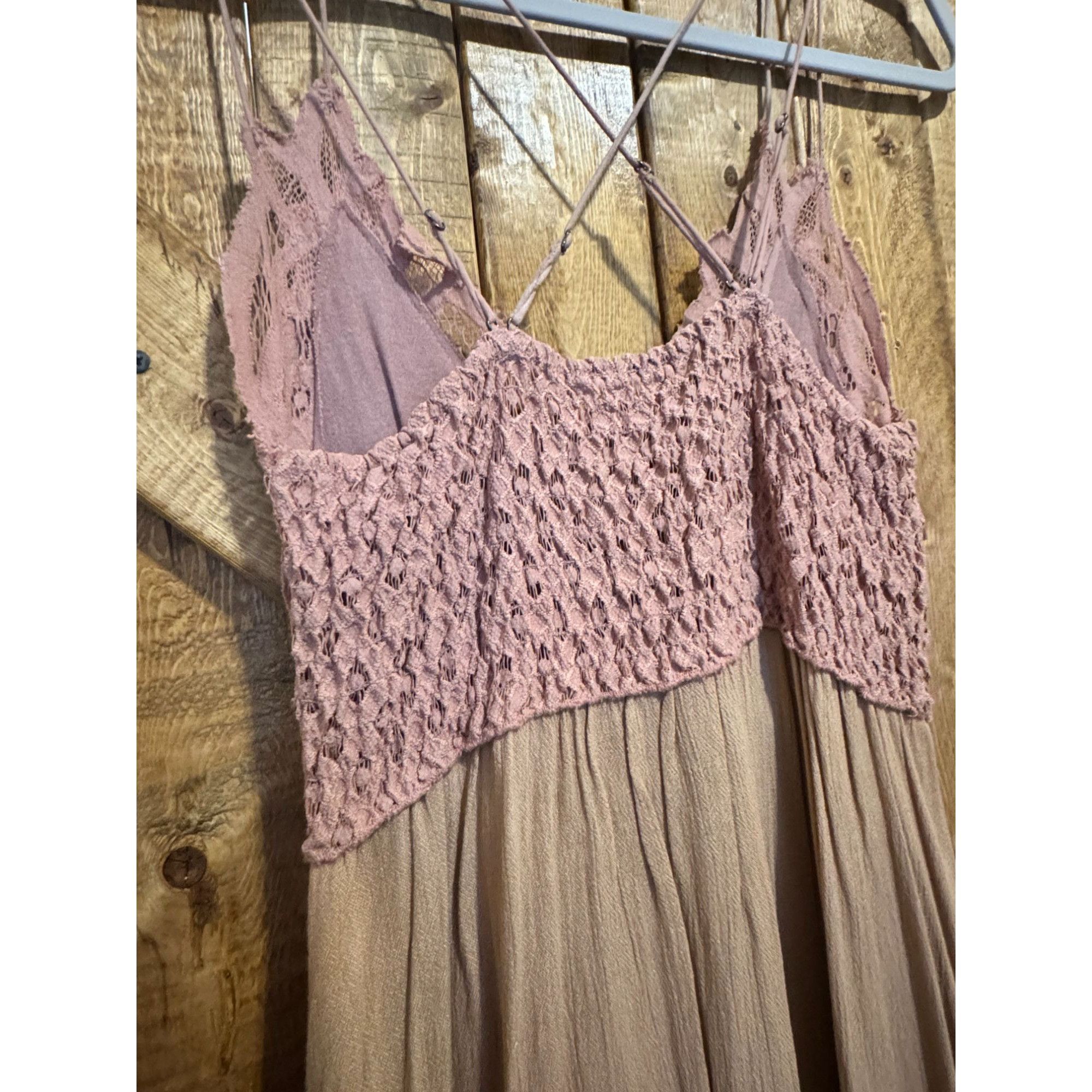 Free People Free People Mauve Pink Lace Dress M flowy bohemian boho flar Size M / US 6-8 / IT 42-44 - 2 Thumbnail