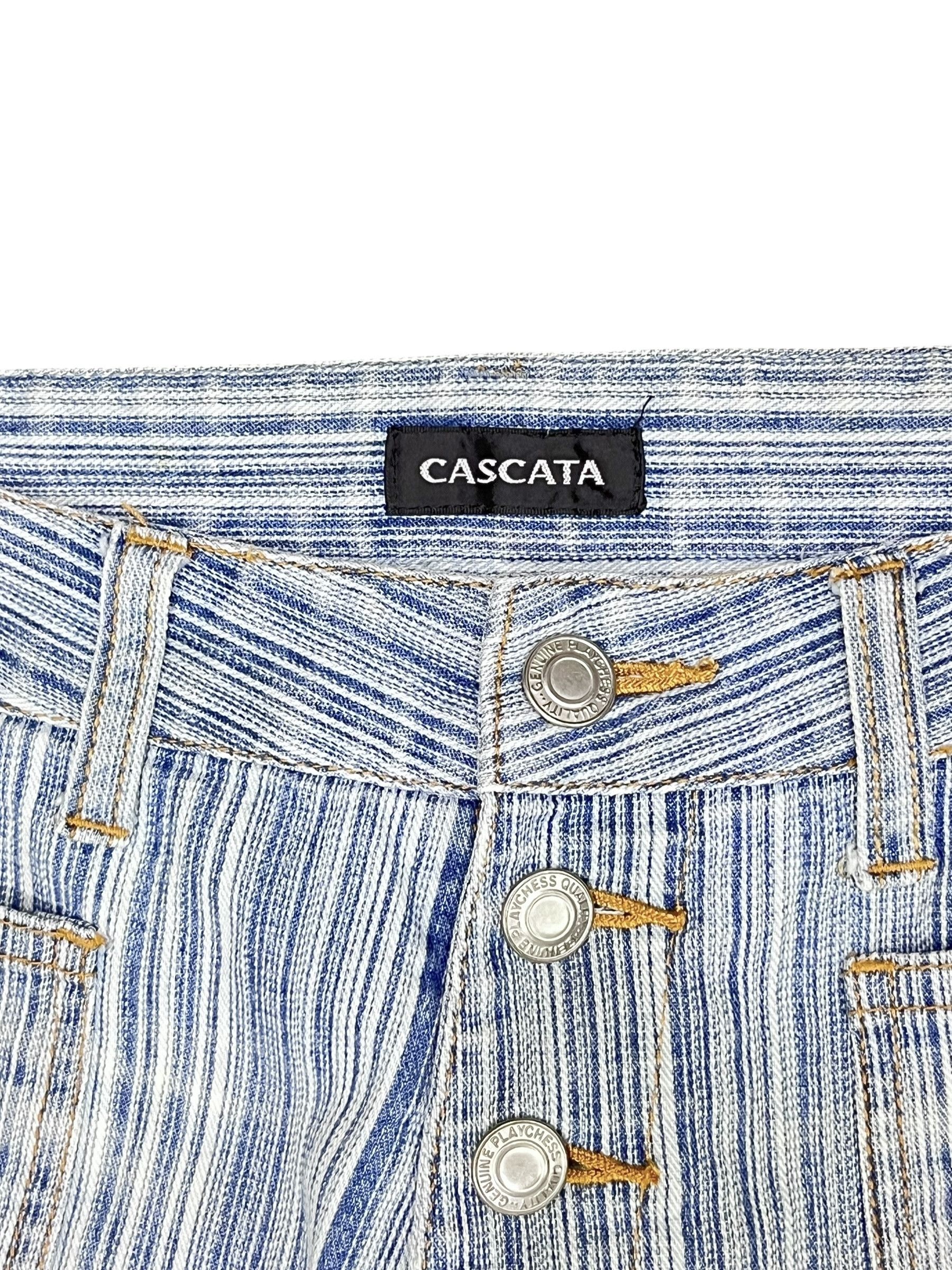 Japanese Brand SICK FLARE 90’s CASCATA Pinstripes Stretch Denim Bush Jean Size US 30 / EU 46 - 7 Thumbnail