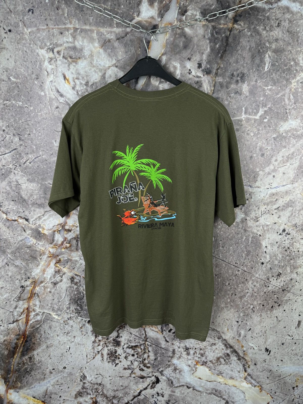 Vintage Pirana Joe Riviera Maya Graphic T-Shirt Tropical Beach Tee Size US L / EU 52-54 / 3 - 10 Thumbnail