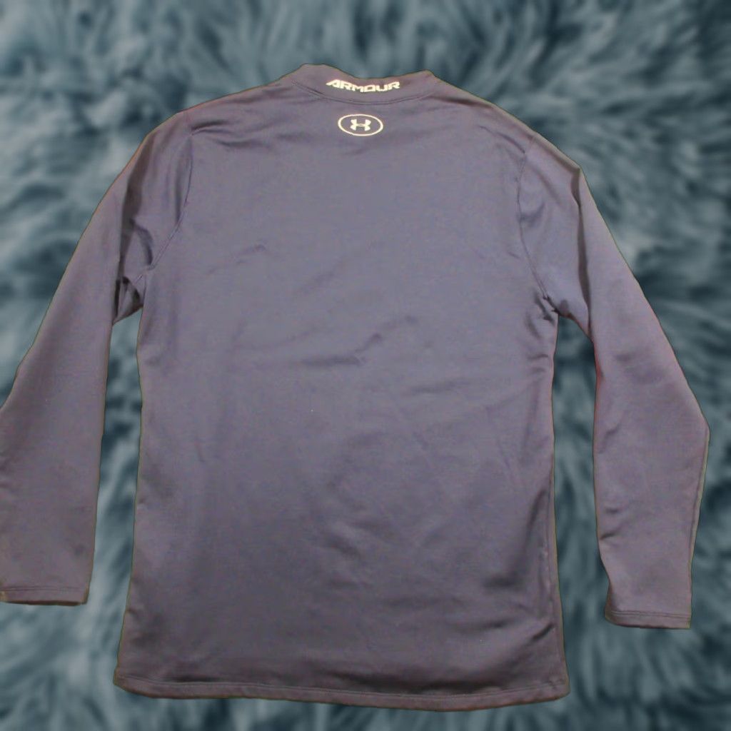 Under Armour Under Armour Shirt Mens XL Navy Fitted Mock Cold Gear Golf Performance Stretch Size US XL / EU 56 / 4 - 1 Thumbnail