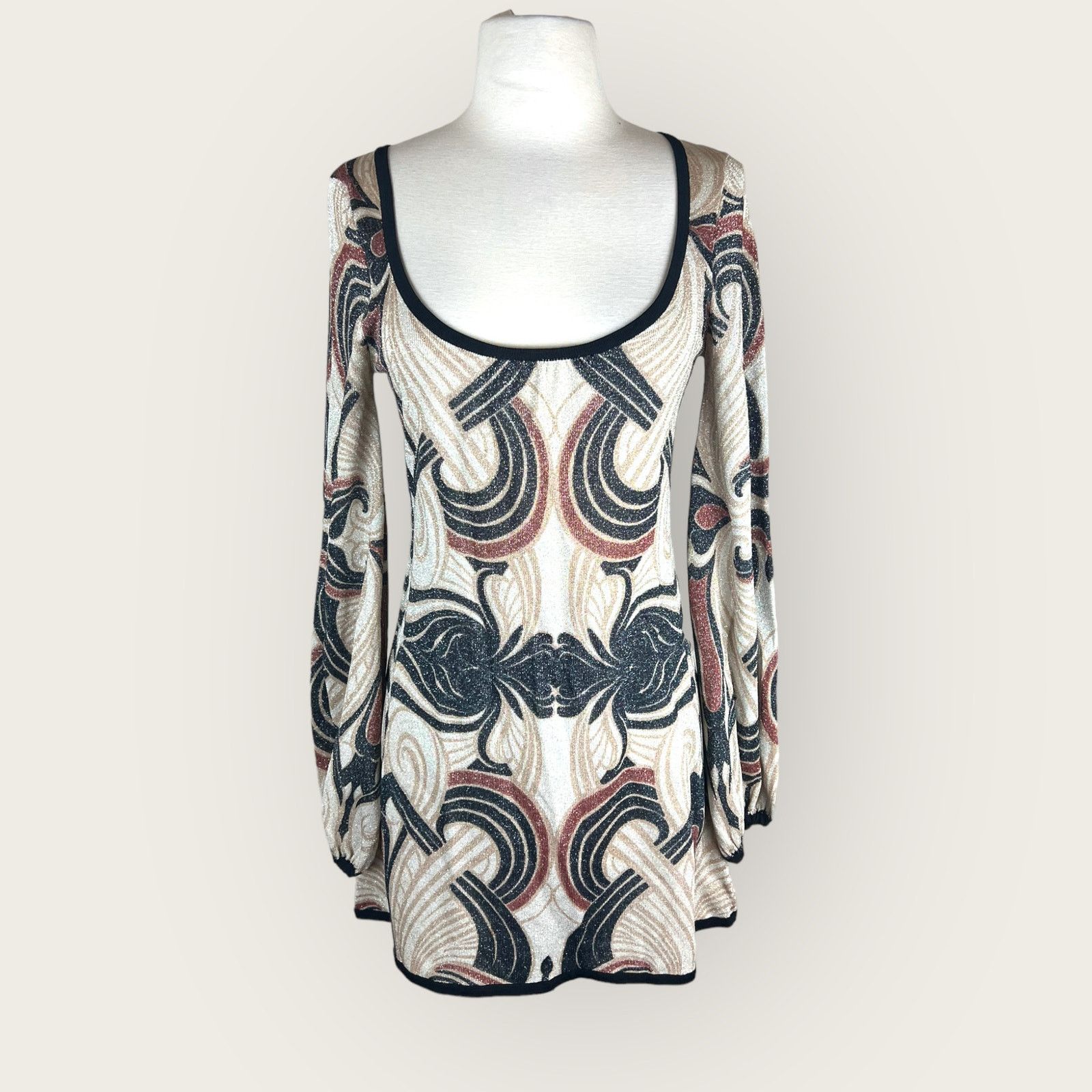 Vintage Bebe | Vintage Y2k Mini Long Sleeves Dress | Small Size S / US 4 / IT 40 - 1 Thumbnail