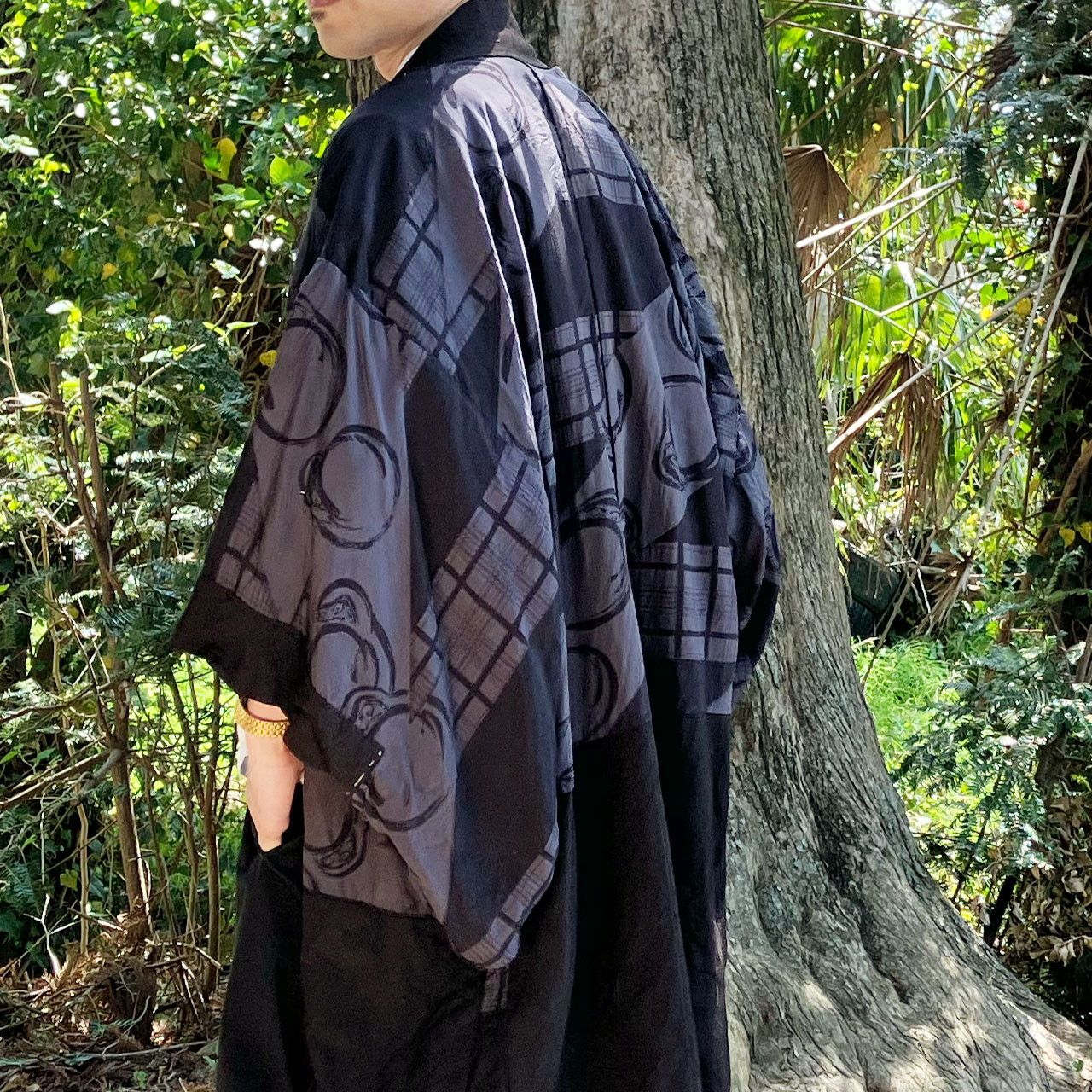 Vintage Haori with Daruma Lining Showa Men's Kimono Jacket