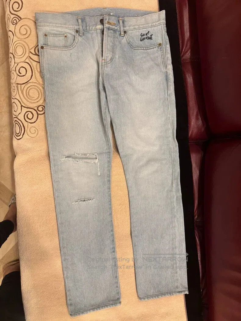 Saint Laurent Paris YSL Slim Fit Low Waist Jeans. Size US 29 - 1 Thumbnail
