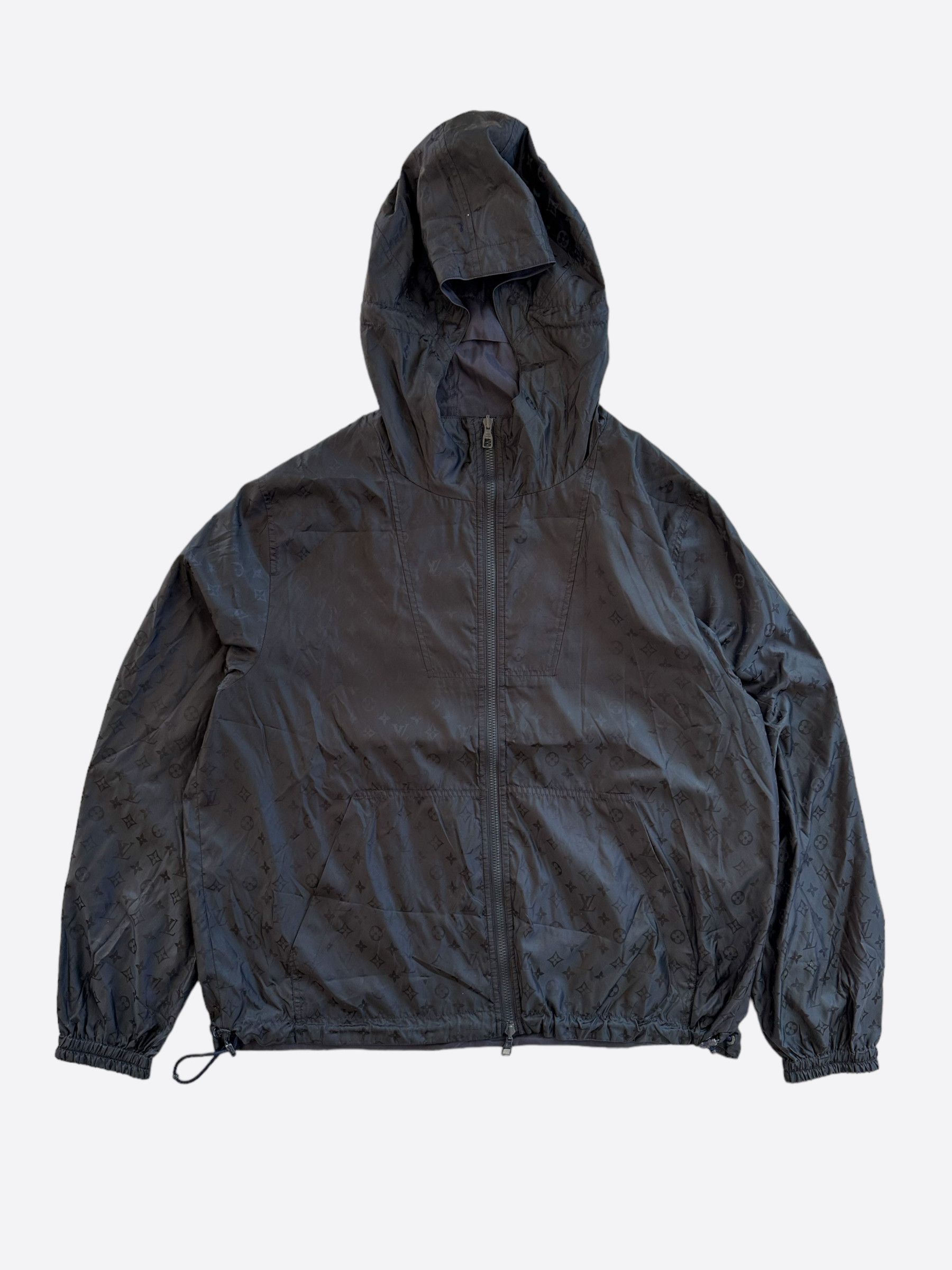 image of Louis Vuitton Black Monogram Reversible Windbreaker, Men's (Size 2XL)