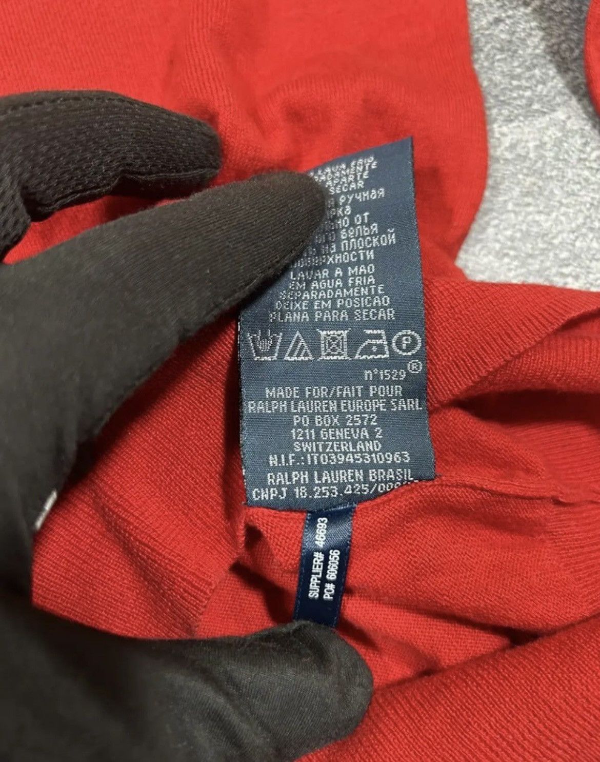 Polo Ralph Lauren × Vintage Polo Ralph Lauren Red V-Neck Sweater Slim Fit Size US M / EU 48-50 / 2 - 5 Thumbnail