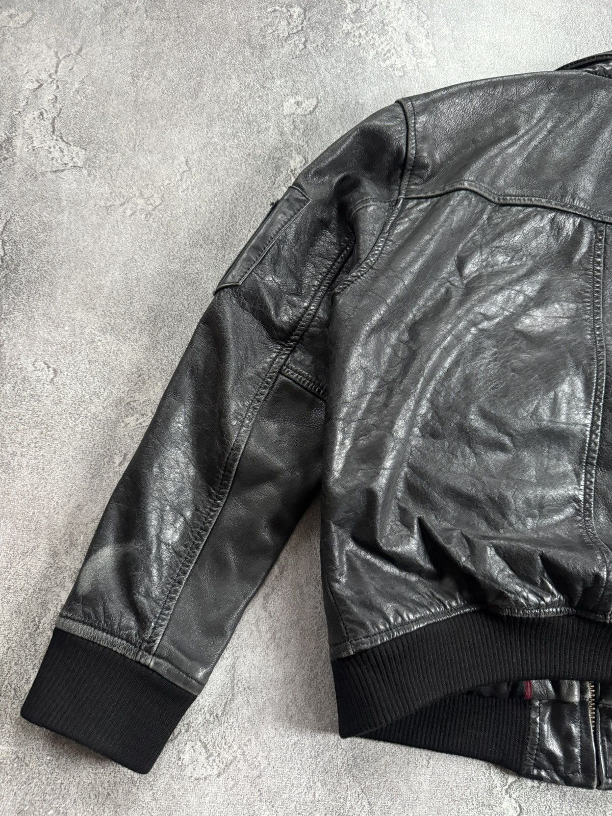 Genuine Leather Rhode Island S/size leather aviator bomber zip jacket pilot Size US S / EU 44-46 / 1 - 16 Thumbnail