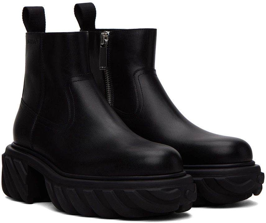 Off-White o1y0225 Logo Ankle Boots in Black Size US 8 / EU 41 - 3 Thumbnail