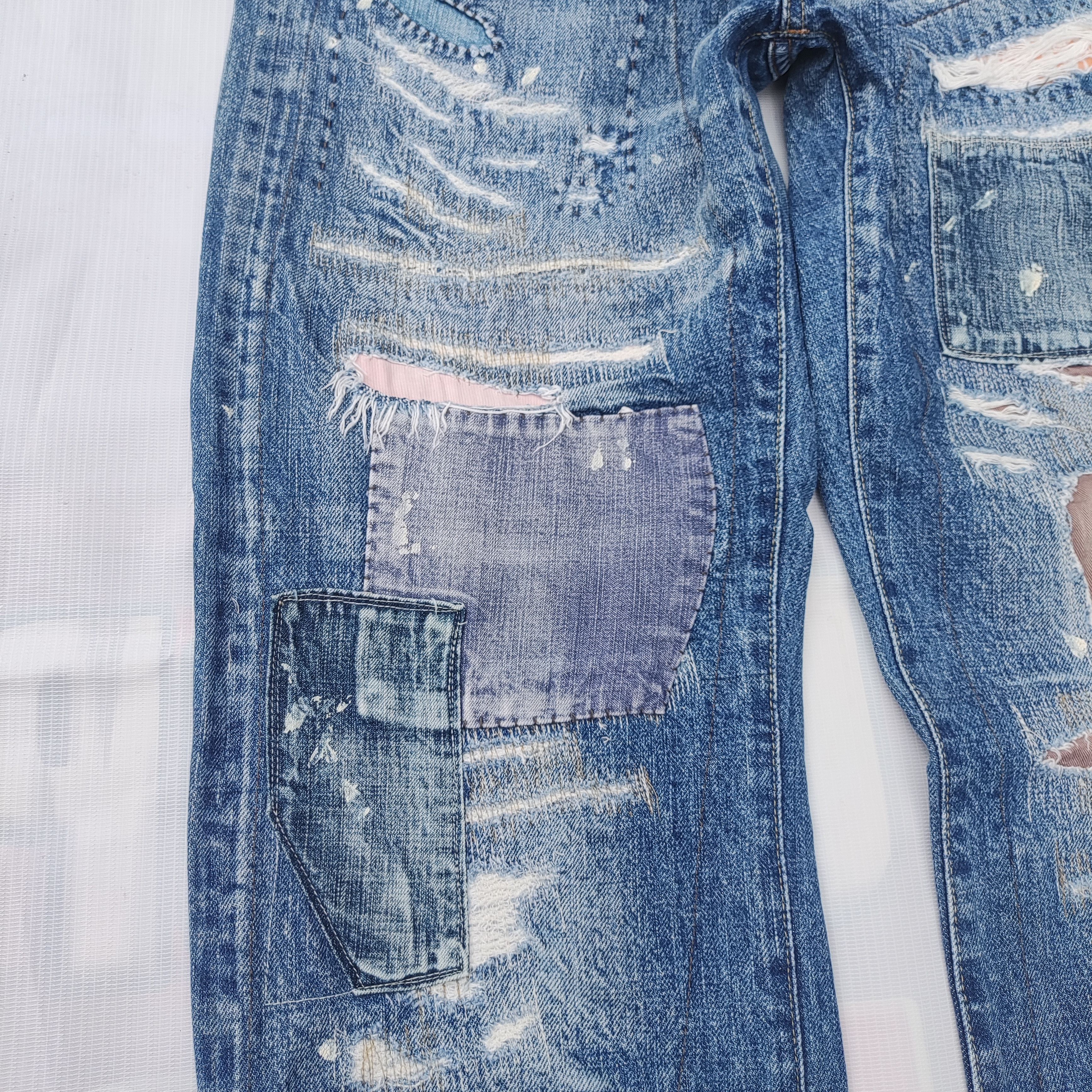Japanese Brand Denim & Dungaree Patchwork Selvedge Sanforized Jeans Size US 29 - 6 Thumbnail