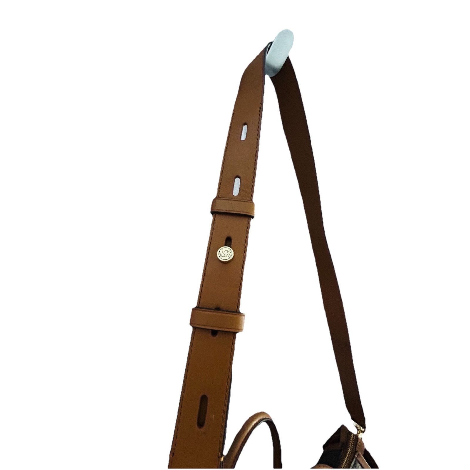 Michael Kors Michael Kors Carine Medium Brown Acorn Gold Satchel Handbag Size ONE SIZE - 8 Thumbnail