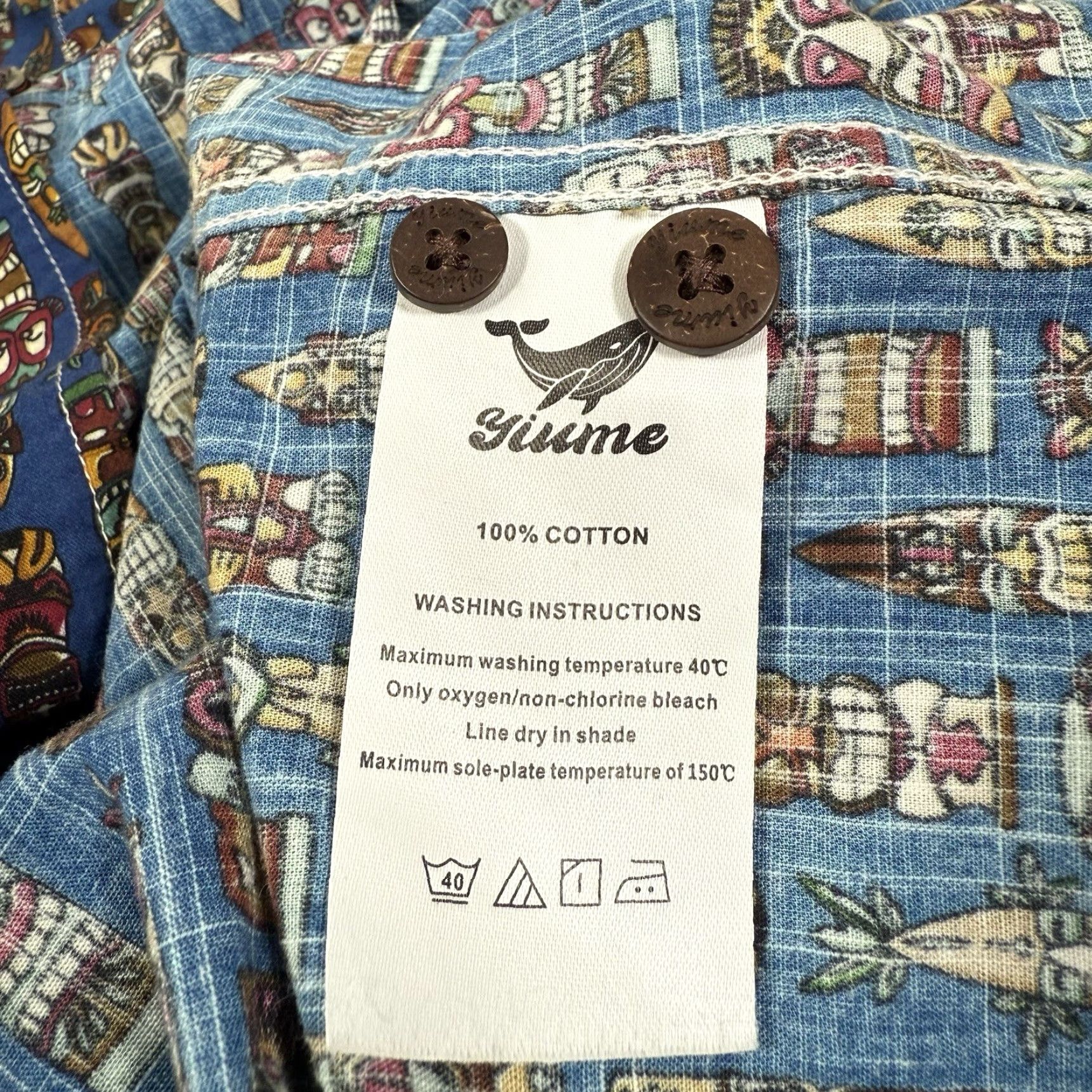 Vintage Yiume Shirt Men XL Blue Hawaiian Tiki Button Up Floral Short Sleeve Beach Preppy Casual Travel Navy Marine Tropical Size US XL / EU 56 / 4 - 7 Thumbnail