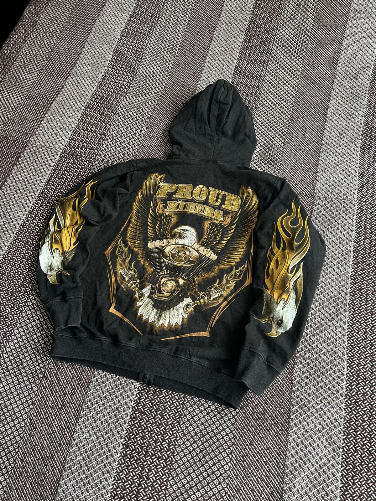 Japanese Brand Vintage Flame Eagle Print Streetwear Zip Hoodie Y2K Size S Size US S / EU 44-46 / 1 - 5 Thumbnail