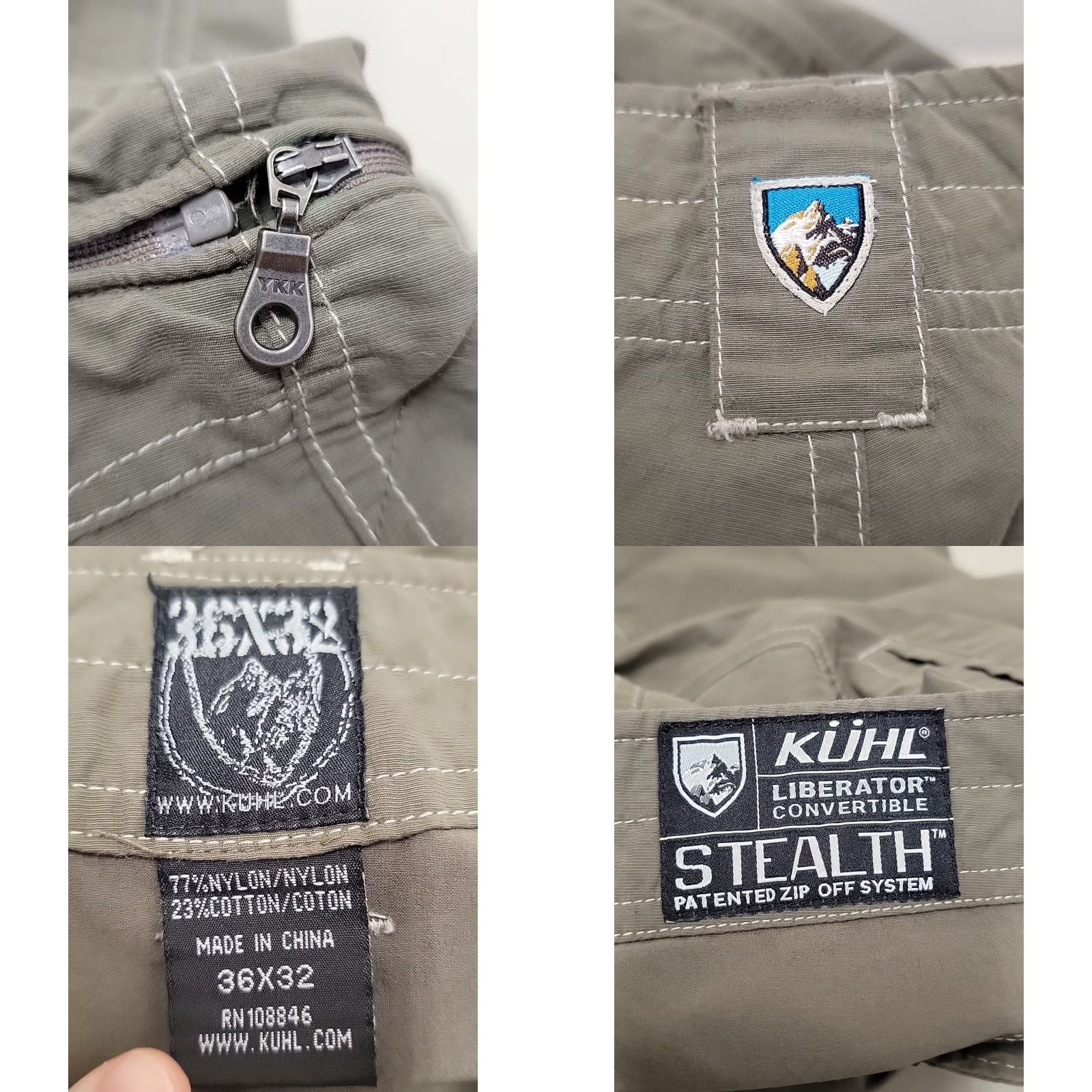 Vintage KUHL Liberator Convertible Pants Stealth Zip Off System Mens 36x32 Nylon Green Cargo Size 36x32 Size US 36 / EU 52 - 10 Thumbnail