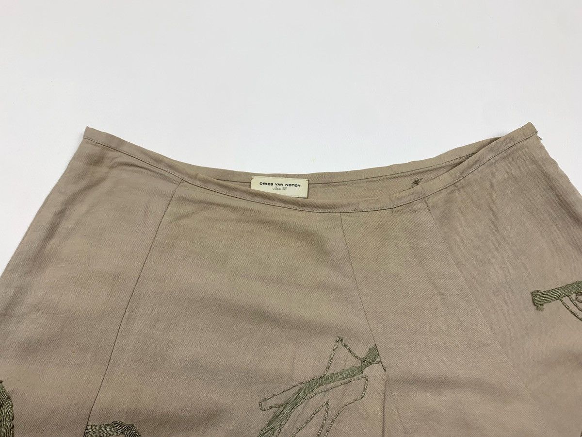 Dries Van Noten DRIES VAN NOTEN Embroidered flowers linen skirt 00s vintage Size 26" / US 2 / IT 38 - 11 Thumbnail