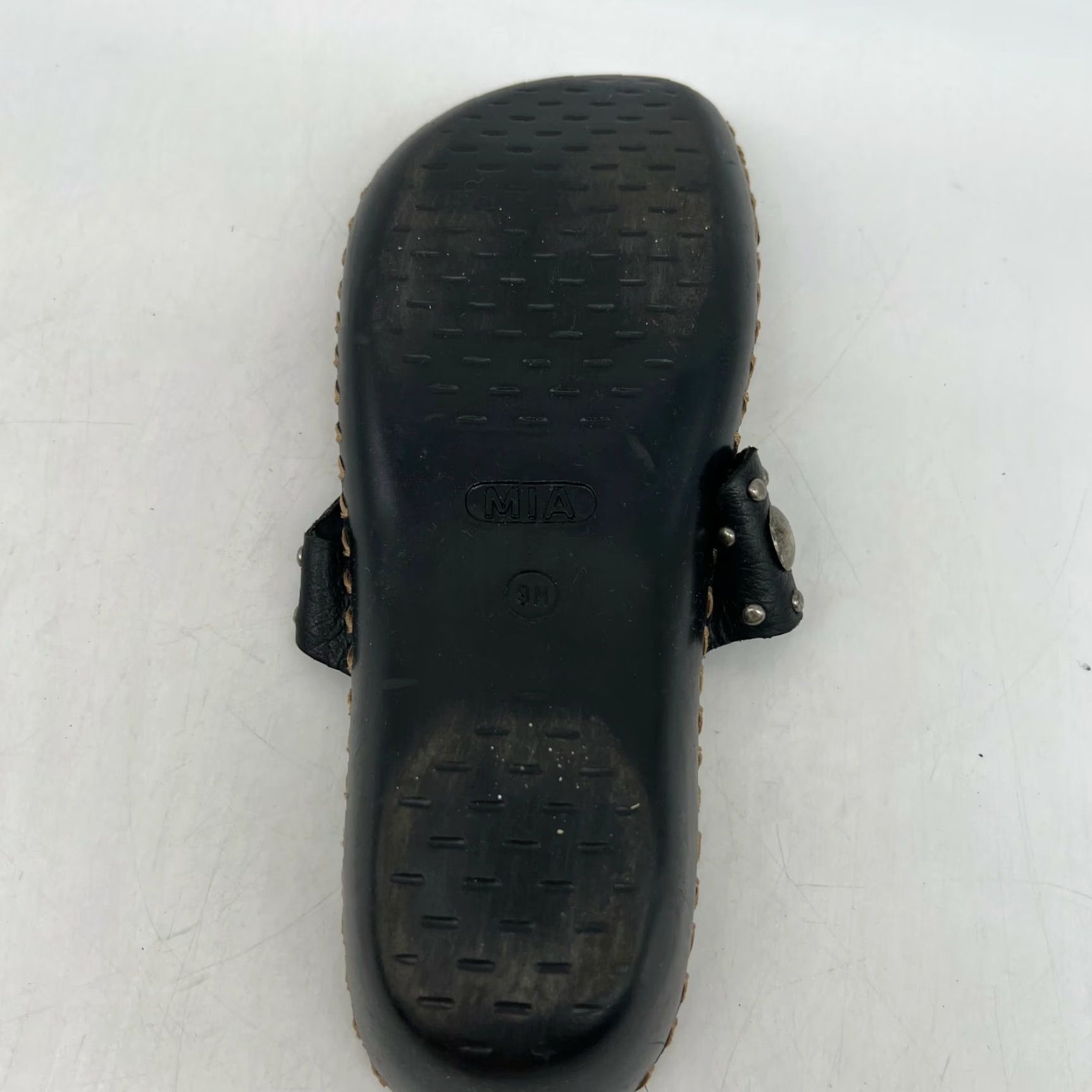 Vintage MIA Black Leather Thong Sandals Size 9 M Womens Casual Slip On Comfort Size US 9 / IT 39 - 7 Thumbnail