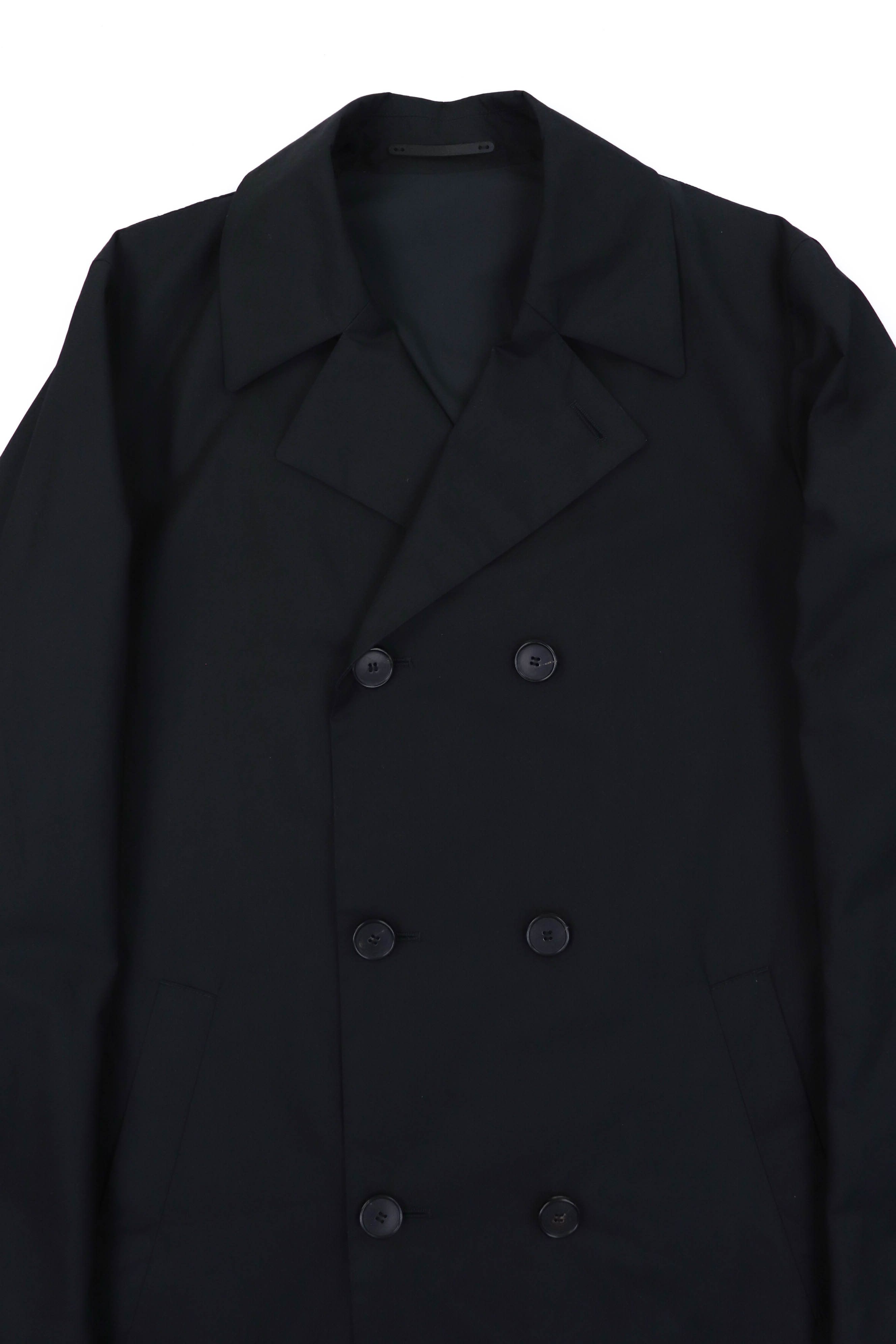 Cos COS Charcoal Black Tech Cotton Double Breasted Mac Coat Size US M / EU 48-50 / 2 - 4 Thumbnail