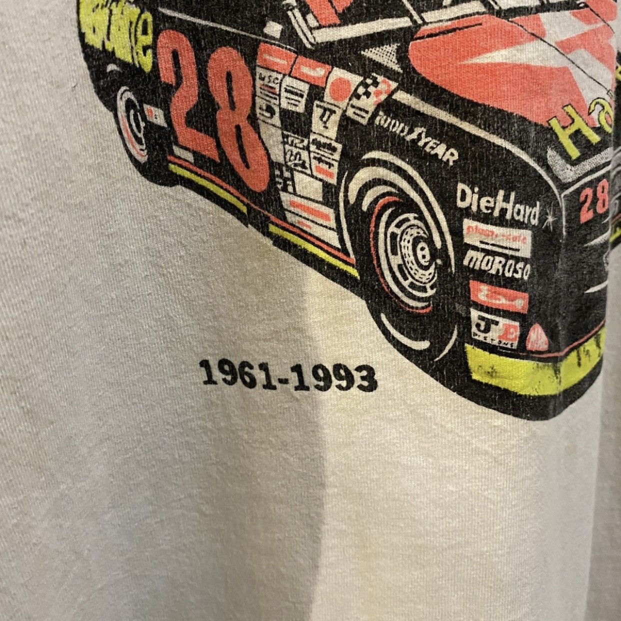 NASCAR × Vintage Vintage 90s Davey Allison Tribute Nascar T-Shirt Size US XL / EU 56 / 4 - 4 Thumbnail