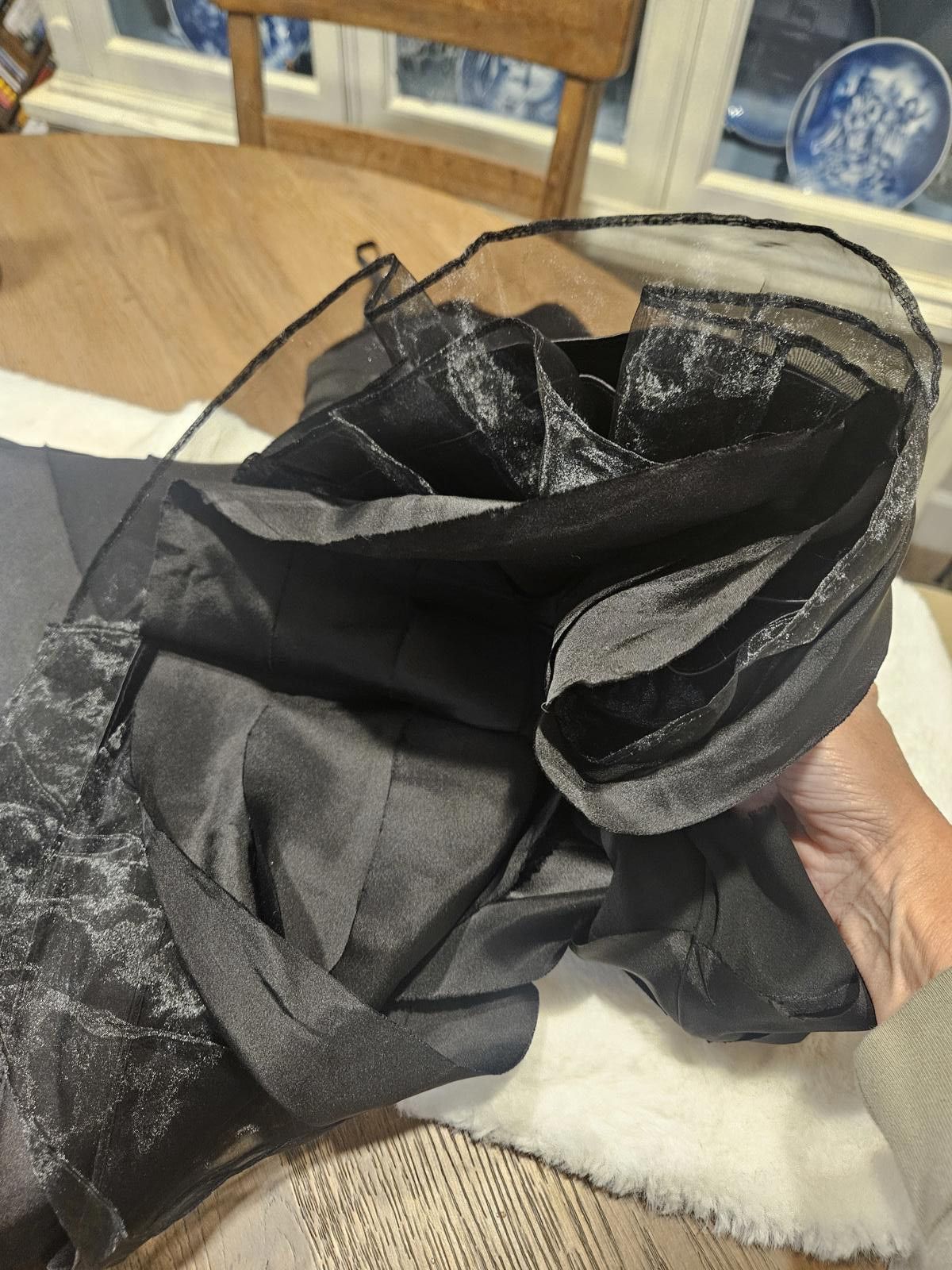 Ann Taylor Ann Taylor Black Satin Layered Dress Size XL / US 12-14 / IT 48-50 - 6 Thumbnail