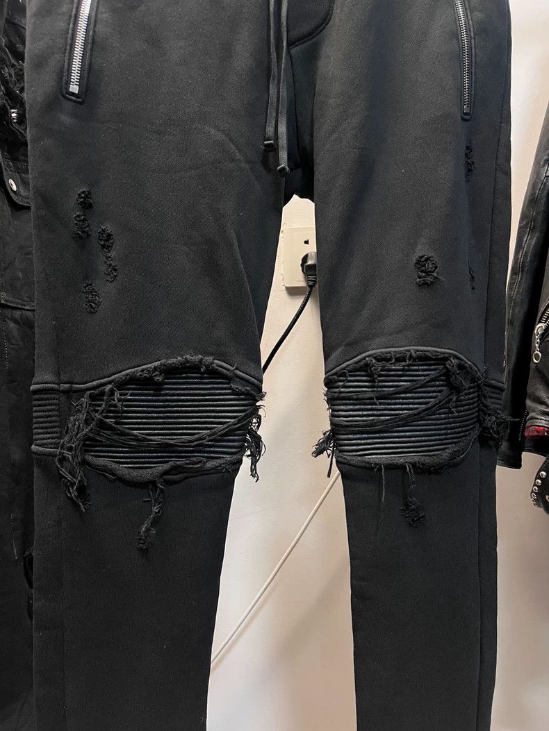 Amiri Amiri size S Gray Destroyed Leather Drawstring Sport Long P Size US 30 / EU 46 - 2 Thumbnail