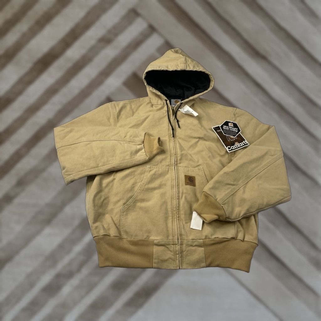 Carhartt VINTAGE NWT Carhartt J06 WET Hooded Canvas Work Jacket L Tan Men Size US L / EU 52-54 / 3 - 1 Thumbnail
