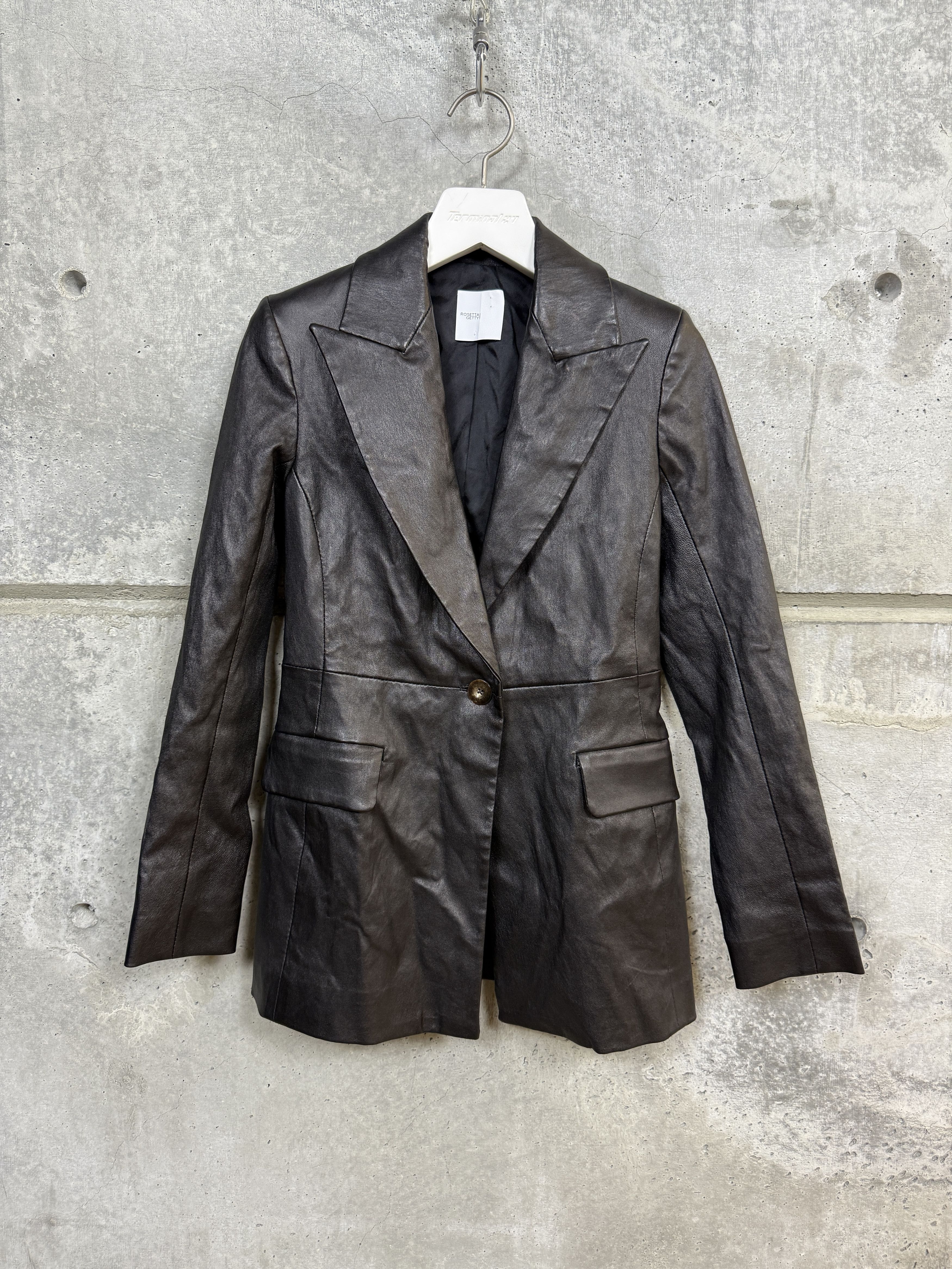 Rosetta Getty $3900 Rosetta Getty Peak Lapel Leather Blazer Jacket Size S / US 4 / IT 40 - 6 Thumbnail
