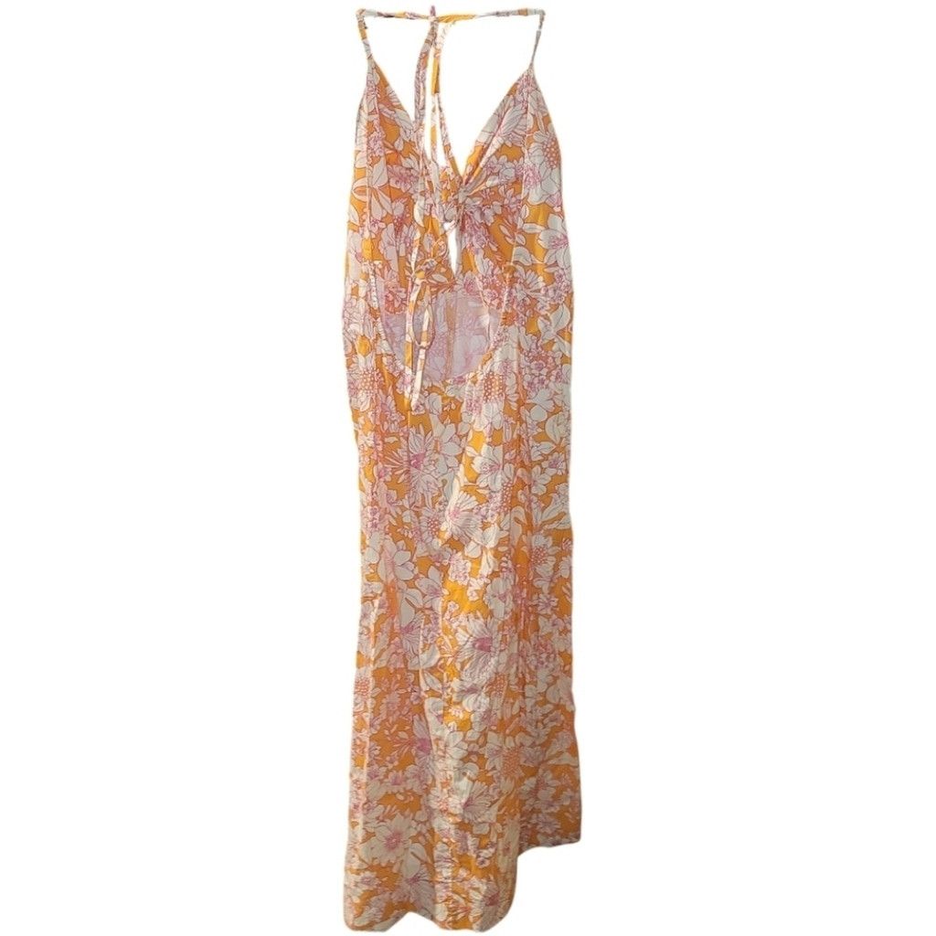 J.Crew Tie-Front Cotton Poplin Midi Dress in Orange Floral Size S / US 4 / IT 40 - 6 Thumbnail