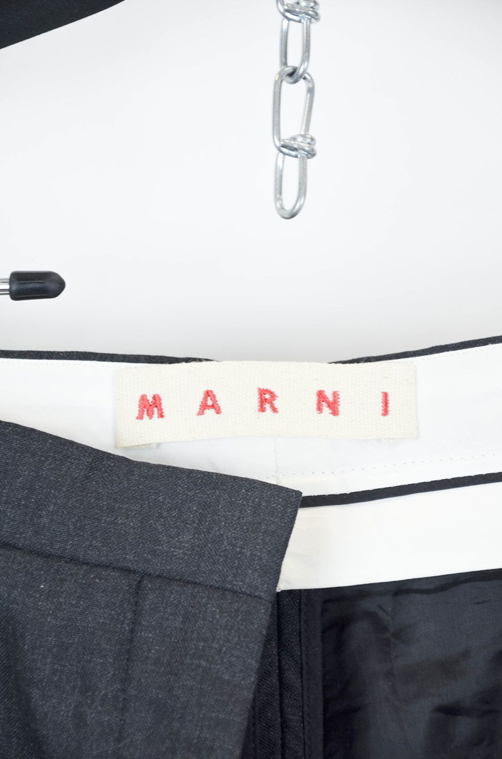 Marni MARNI Charcoal Virgin Wool Tailored Trousers - IT42 Size 28" / US 6 / IT 42 - 7 Thumbnail