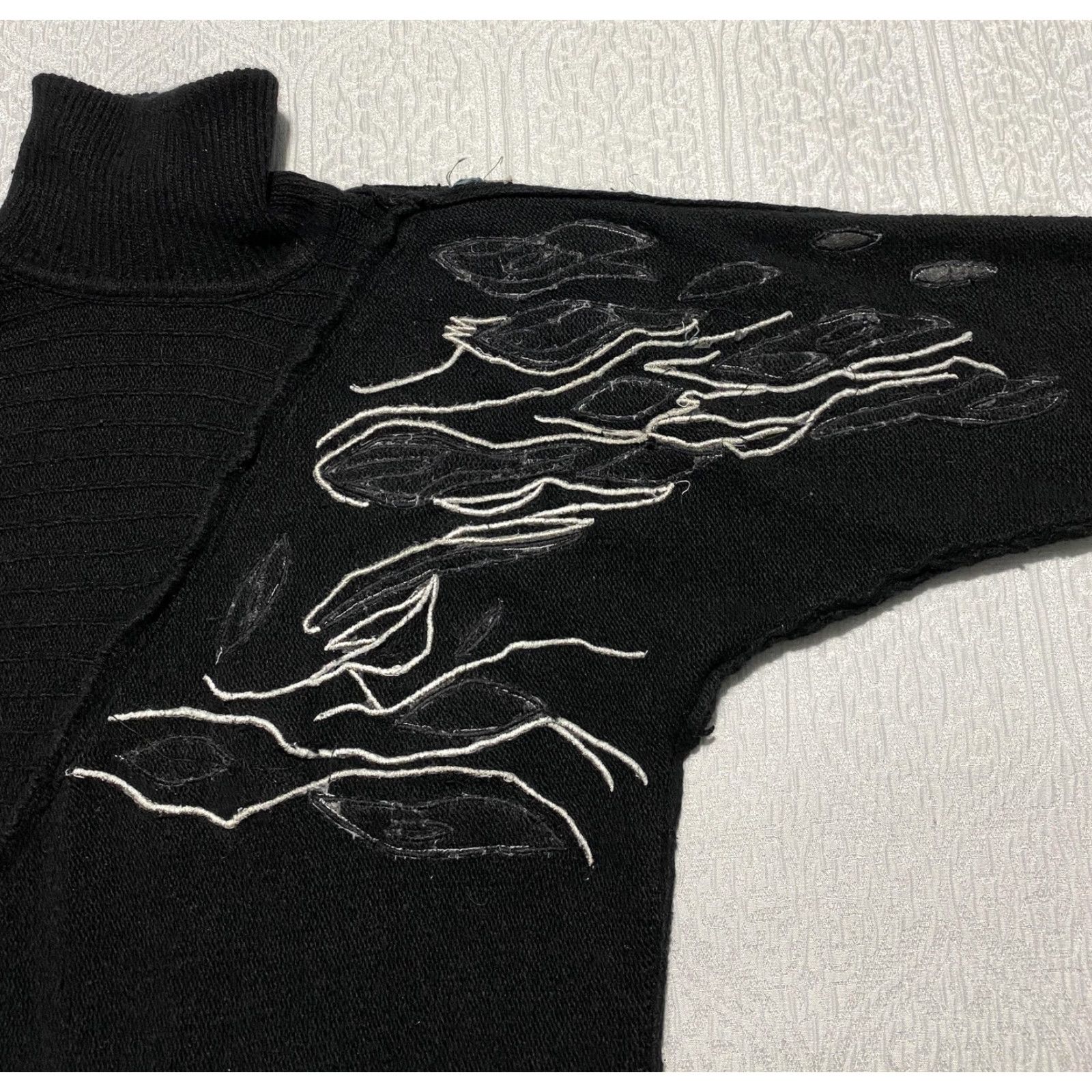 Vintage VINTAGE Richard Martin Sweater Womens Medium Black Turtleneck Silk Angora 90s Size M / US 6-8 / IT 42-44 - 4 Thumbnail