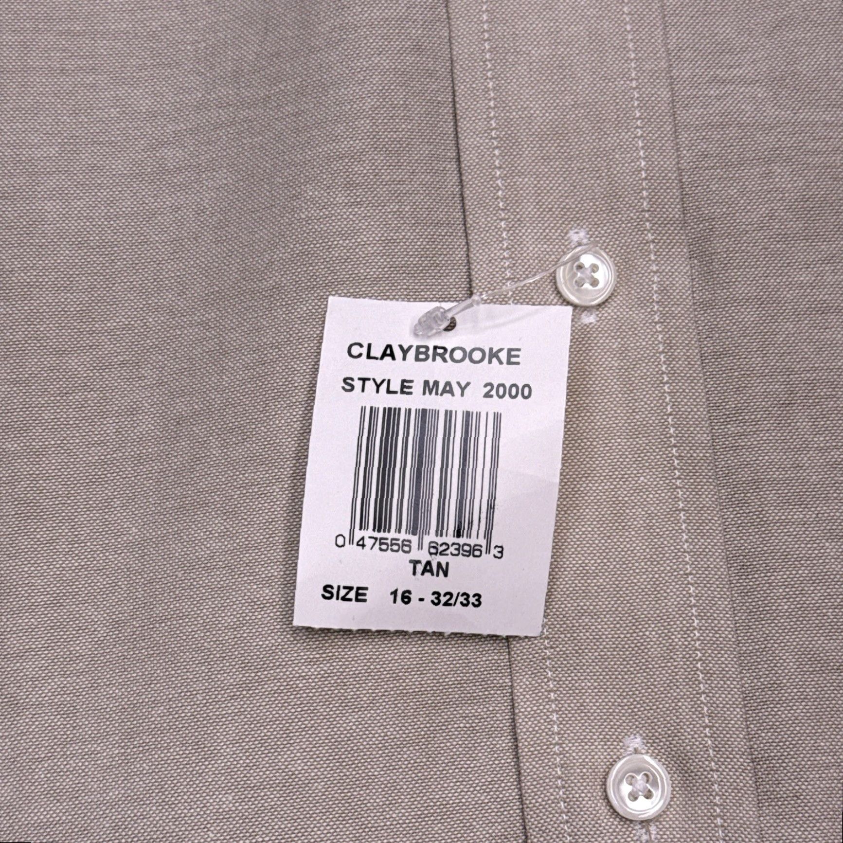 Vintage VINTAGE Claybrooke Wrinkle Free Oxford Shirt Mens 16 32/33 Tan Button Up New Size US L / EU 52-54 / 3 - 4 Thumbnail