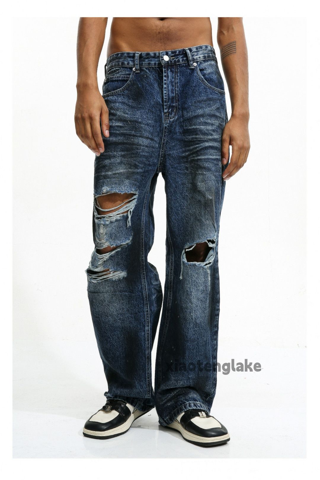 Jean × Vintage washed faded utility damaged ripped hiphop jeans Size US 32 / EU 48 - 4 Thumbnail