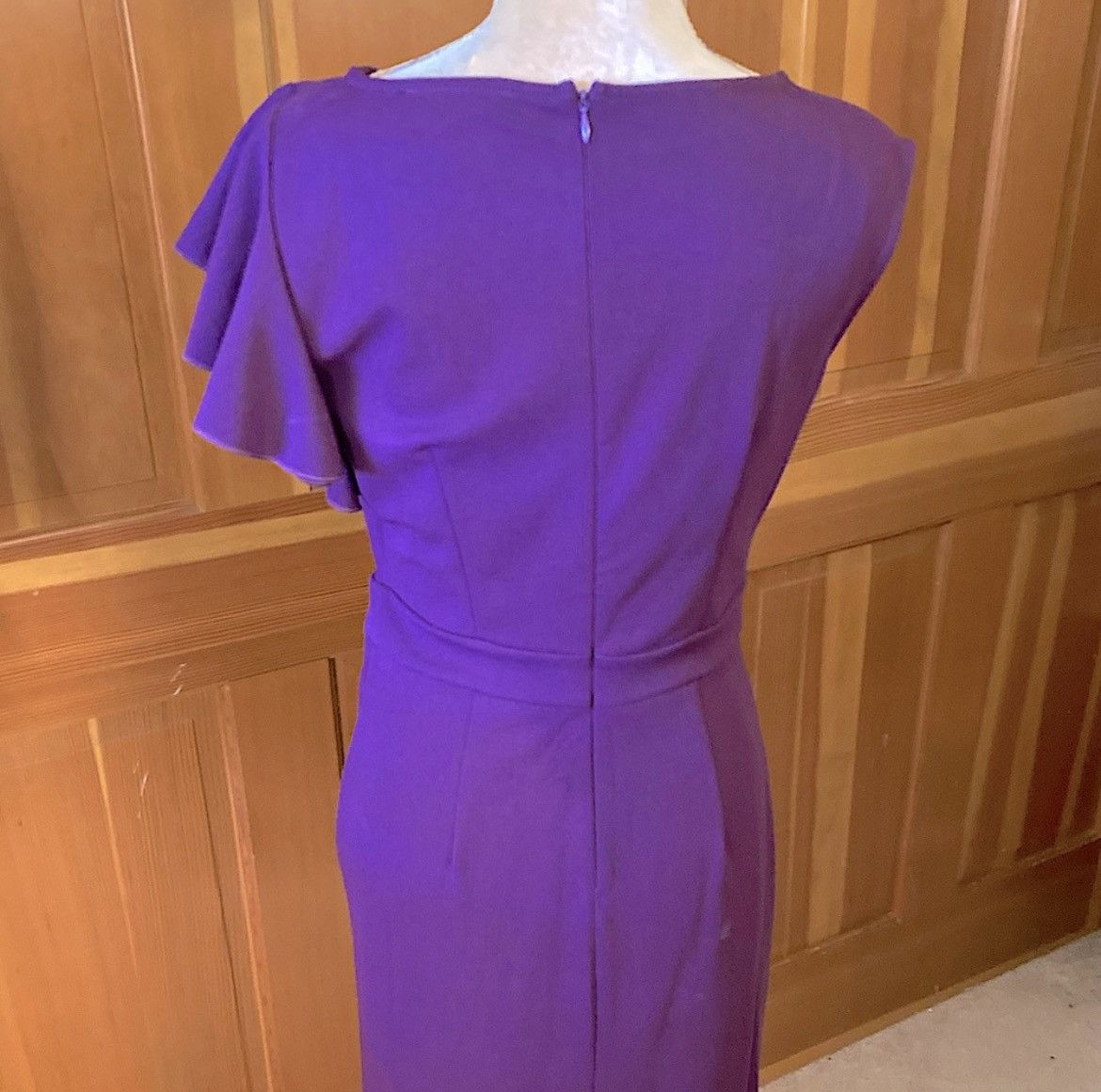 Designer × Other Nwt, Women’s Lavishly Paris Purple Side Ruffle Midi Dress Size S / US 4 / IT 40 - 13 Thumbnail