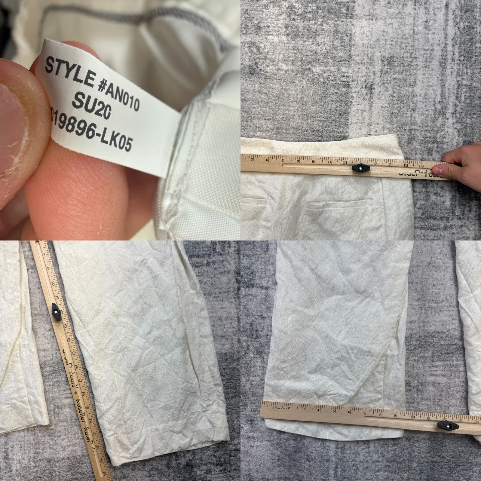 J.Crew J.CREW Women Pants 4 White High Rise Pleated Linen Wide Leg Crop Trouser Minimal Size 27" / US 4 / IT 40 - 8 Thumbnail
