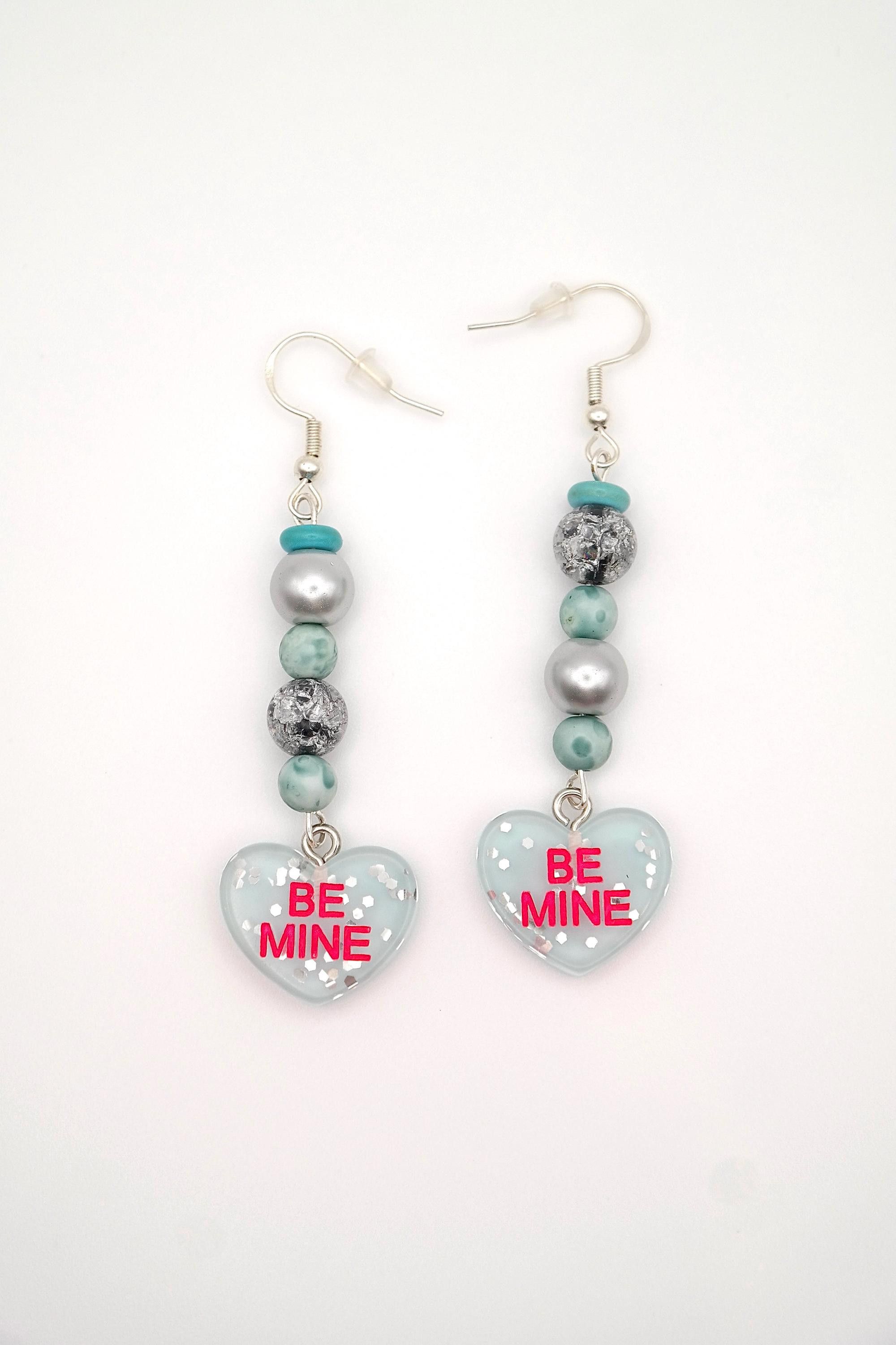 Handmade Valentine Candy Heart Earrings Size ONE SIZE - 4 Thumbnail