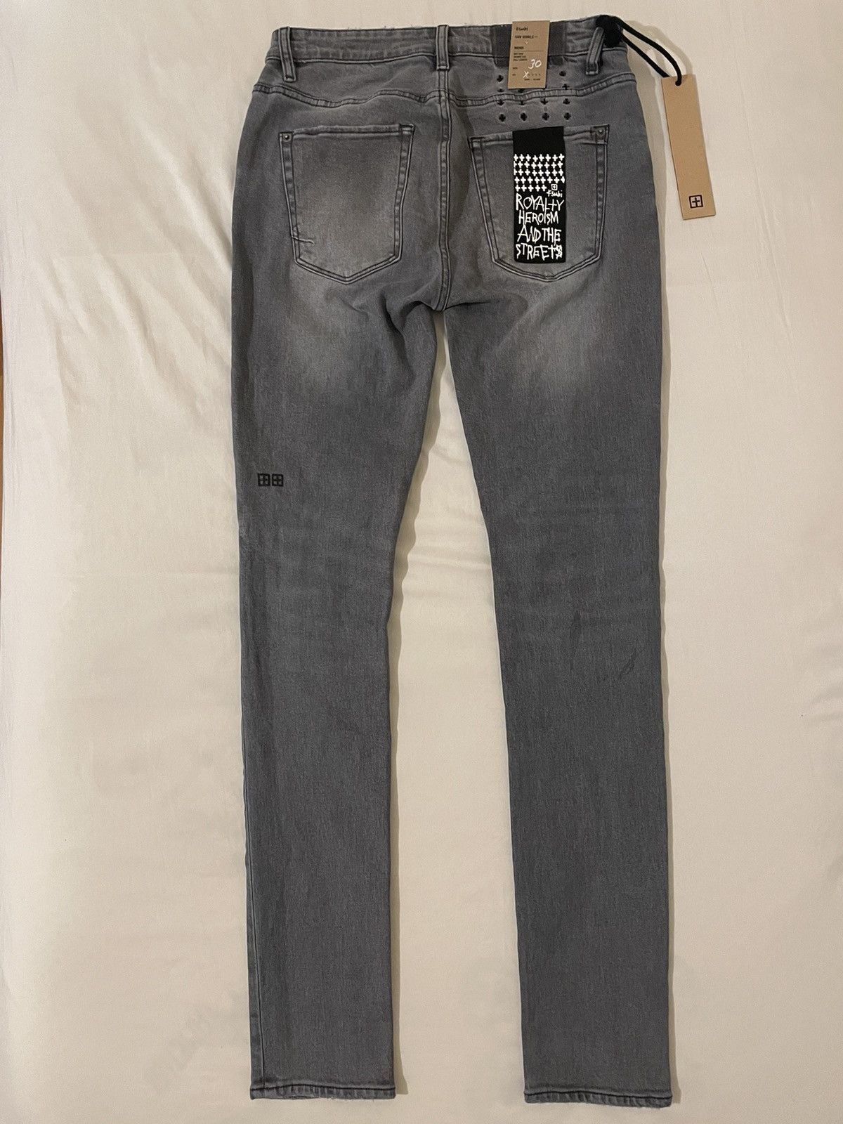 image of Ksubi Van Winkle Smoke Screen Ripped Size 30 in Dark Grey, Men's