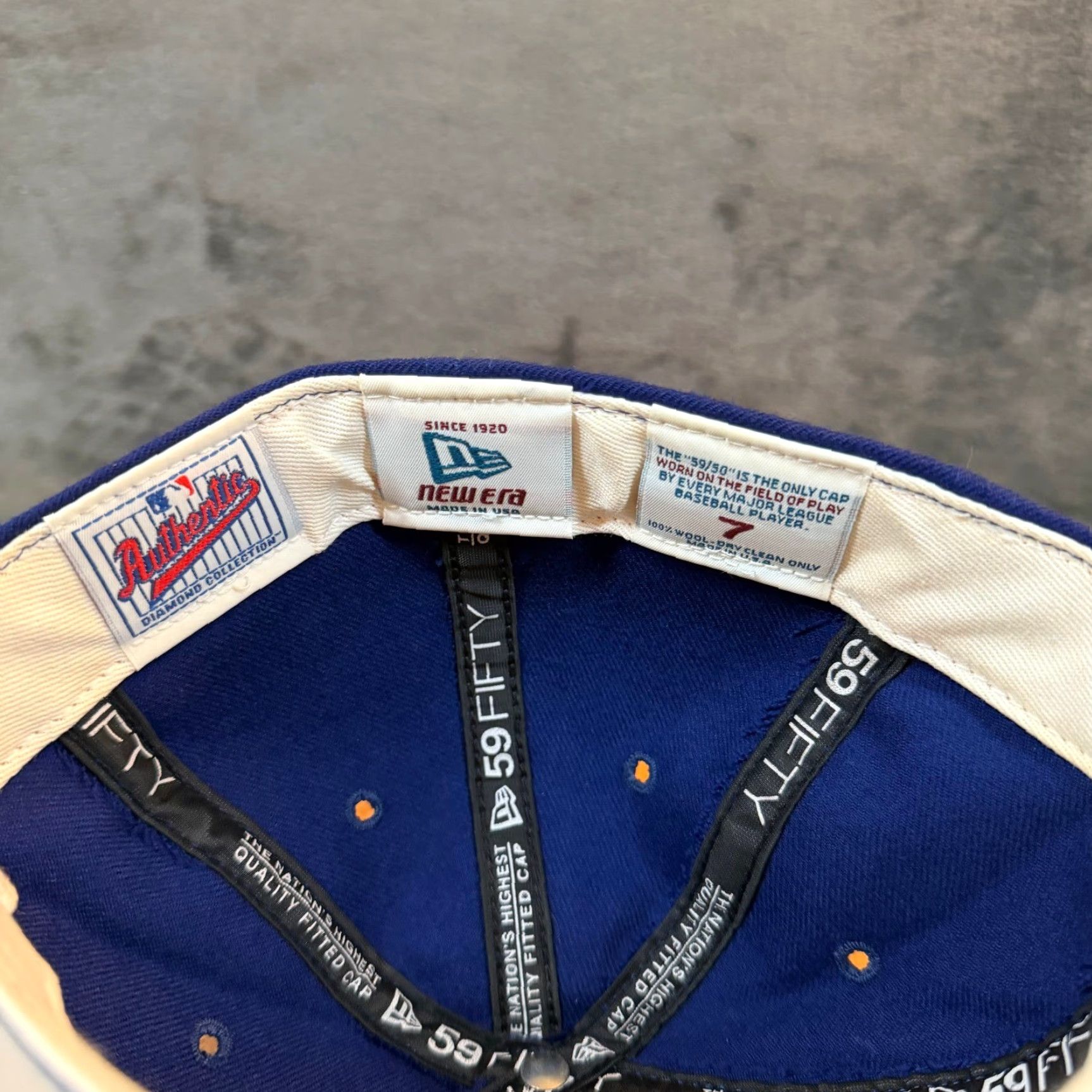 New Era VINTAGE New Era Kansas City Royals Hat 59FIFTY Blue Wool Fitted MLB USA Mens 7 Size ONE SIZE - 6 Thumbnail