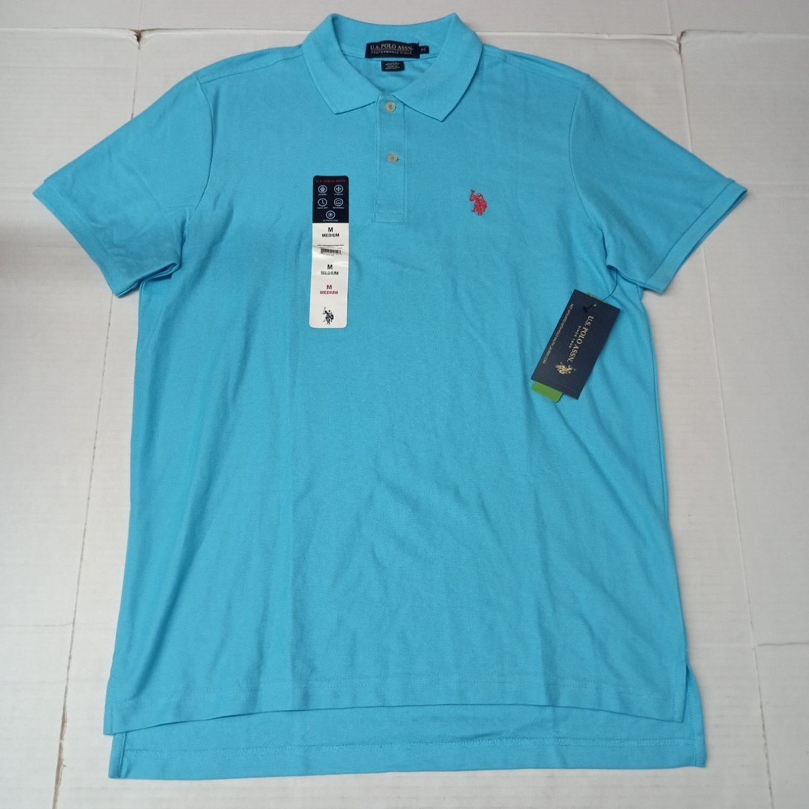 U.S. Polo Assn. U.S. Polo Assn. Pique Polo Shirt Men's Size M River Blue Size US M / EU 48-50 / 2 - 1 Thumbnail