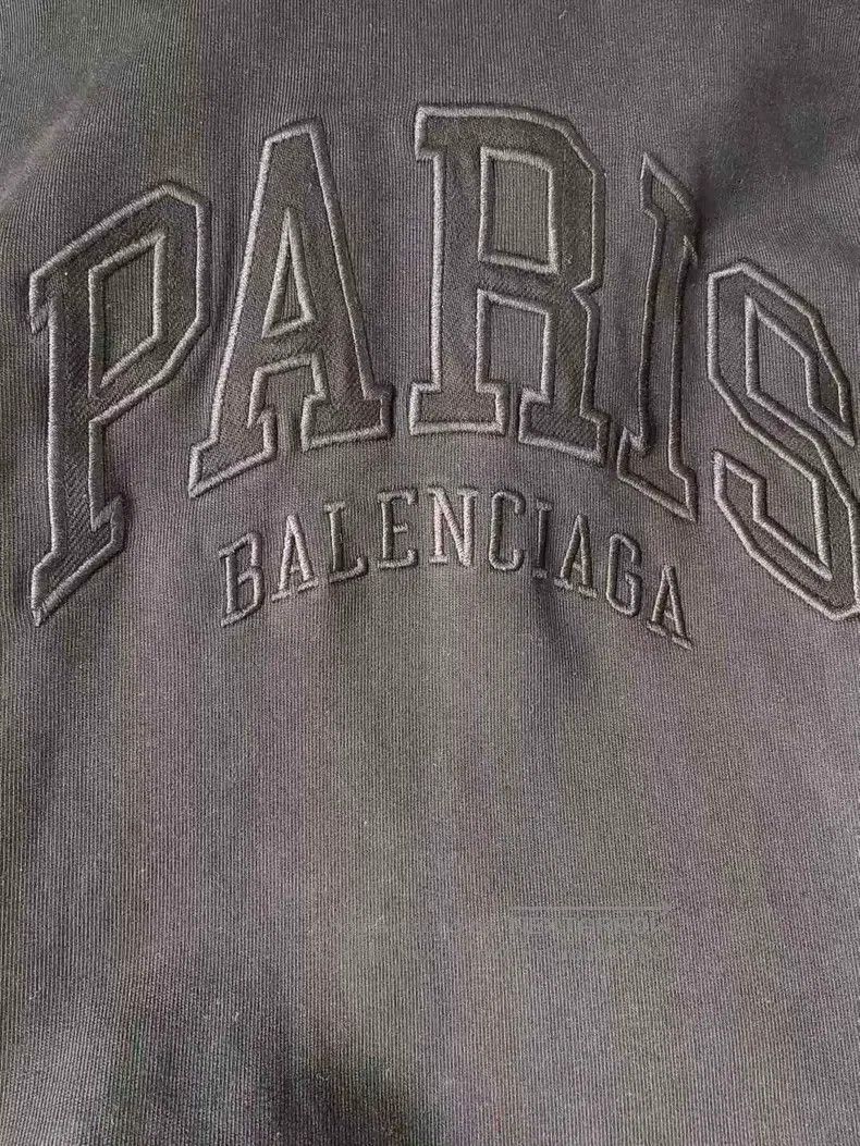 Balenciaga Balenciaga Chest embroidered letter logo black hoodie Size US M / EU 48-50 / 2 - 3 Thumbnail
