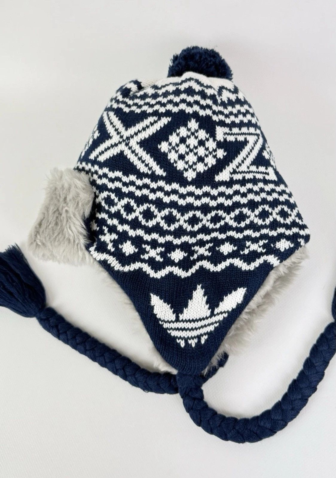 Adidas Adidas Originals Earflaps Winter Hat Pompon Beanie Big Logo Size ONE SIZE - 2 Thumbnail