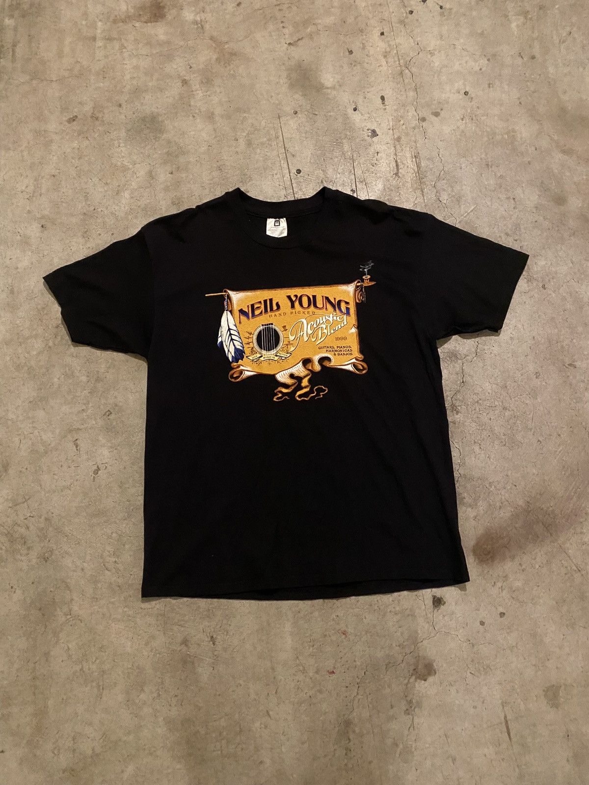 image of Vintage Neil Young Shirt in Black, Men's (Size XL)