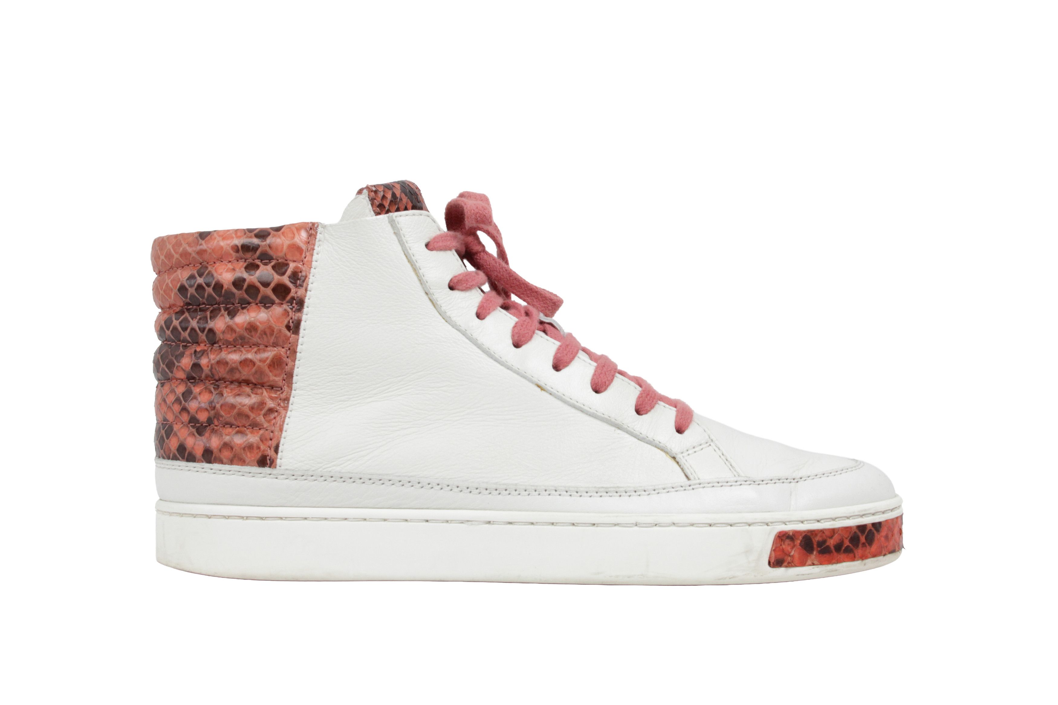 Gucci Python Snake Skin Leather Hi-Top Sneakers Size US 7 / IT 37 - 1 Thumbnail