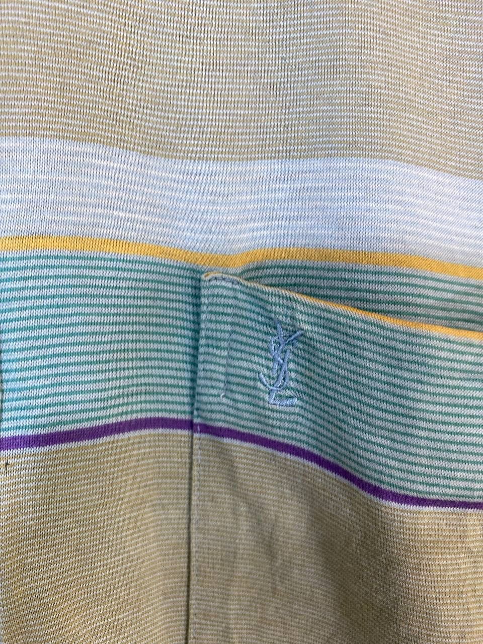 Vintage vintage yves saint laurent striped polo tee nice design Size US M / EU 48-50 / 2 - 4 Thumbnail