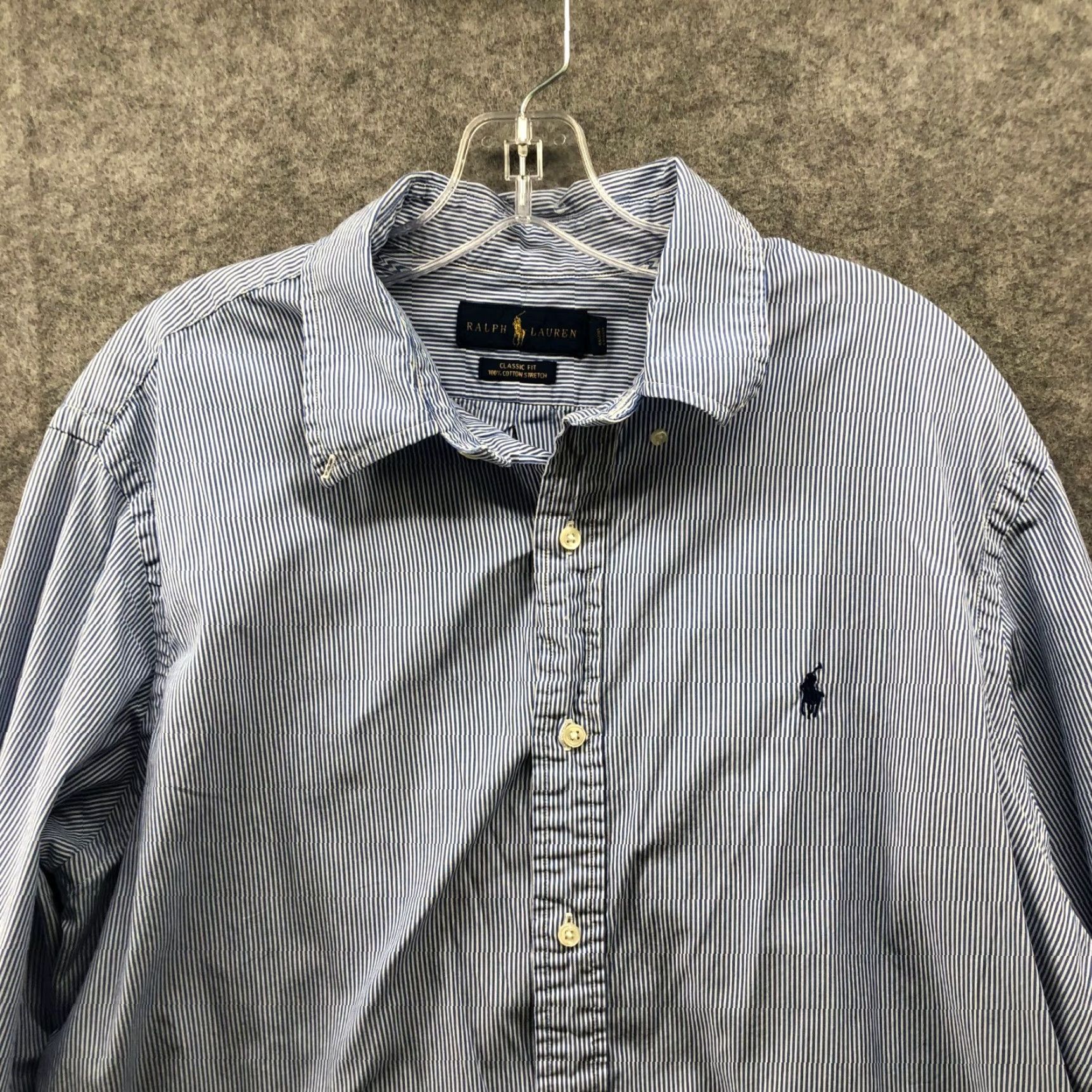 Polo Ralph Lauren Ralph Lauren Button-Down Shirt Mens XL Blue White Striped Cotton Button Down Size US XL / EU 56 / 4 - 3 Thumbnail