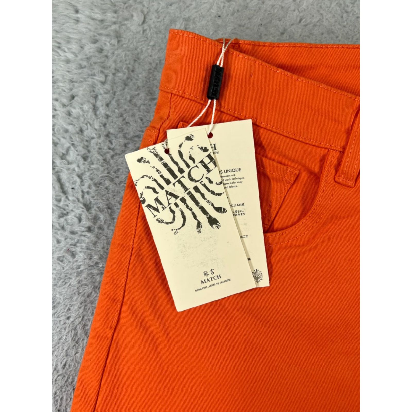 Vintage Matchstick Womens Jeans 30 Orange Straight Denim 5-Pocket Regular Rise Mid Cotton Blend Stretch Size 30" / US 8 / IT 44 - 5 Thumbnail