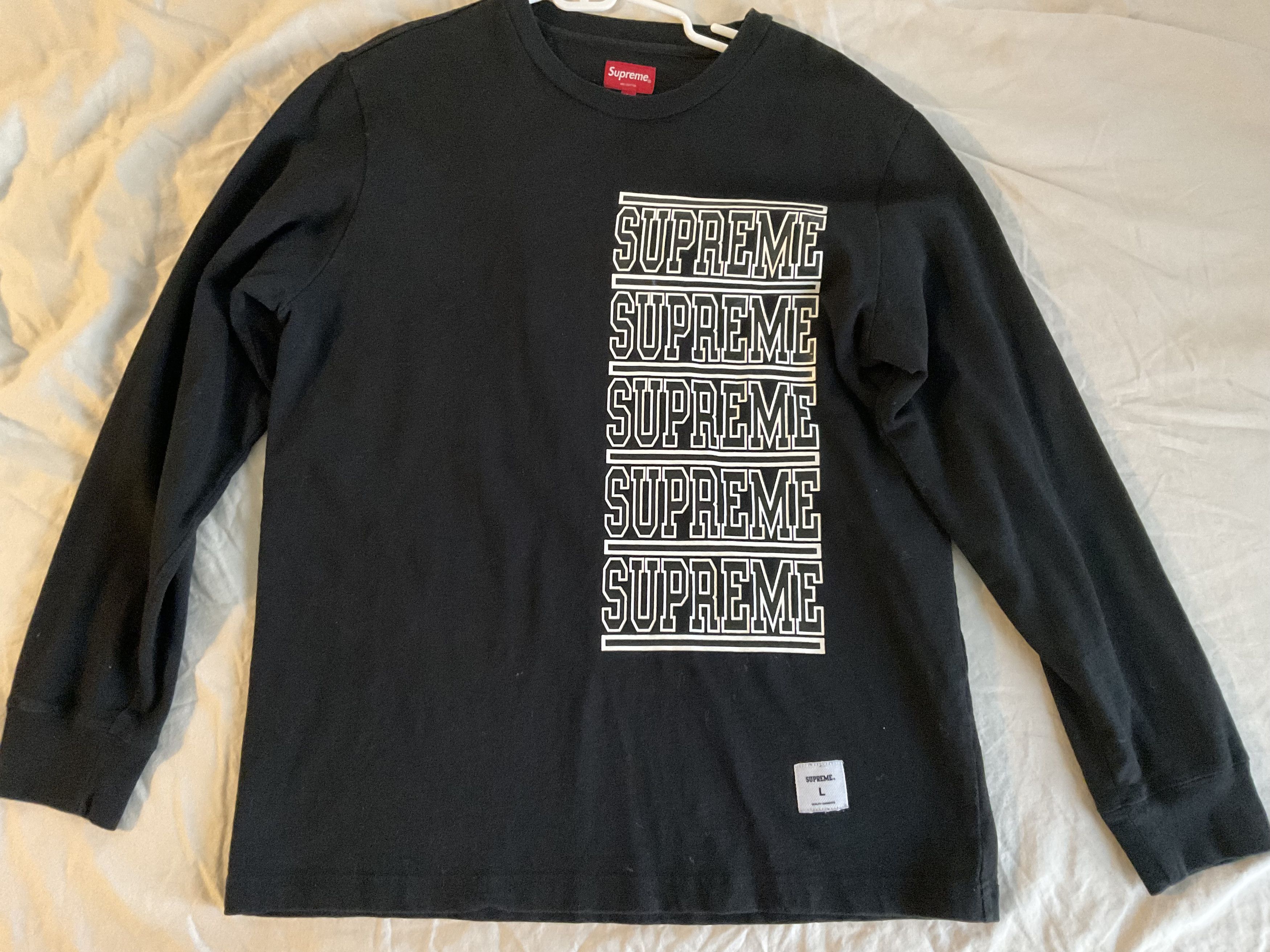 Supreme Supreme Long Sleeve Black Tee Shirt Large Grailed