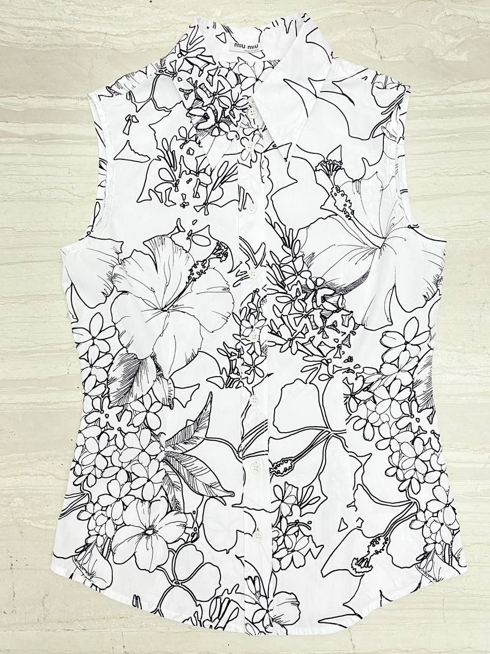 Miu Miu Miu Miu x Prada Graphic Floral Palm Print Top Blouse Shirt Size S / US 4 / IT 40 - 3 Thumbnail