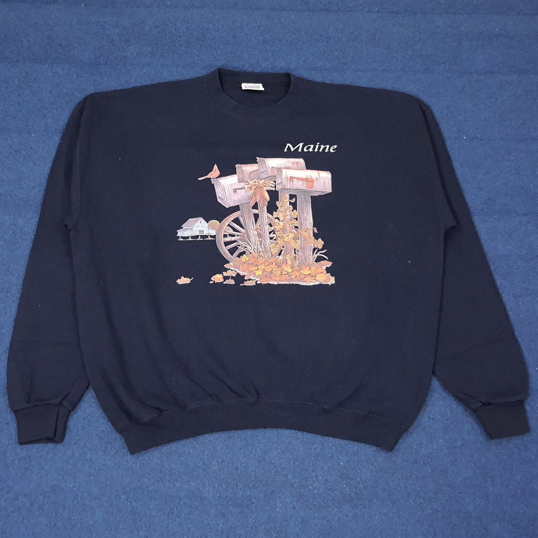 Vintage Vintage MAINE Art United State USA Sweatshirt C225N21 Size US XXL / EU 58 / 5 - 1 Thumbnail