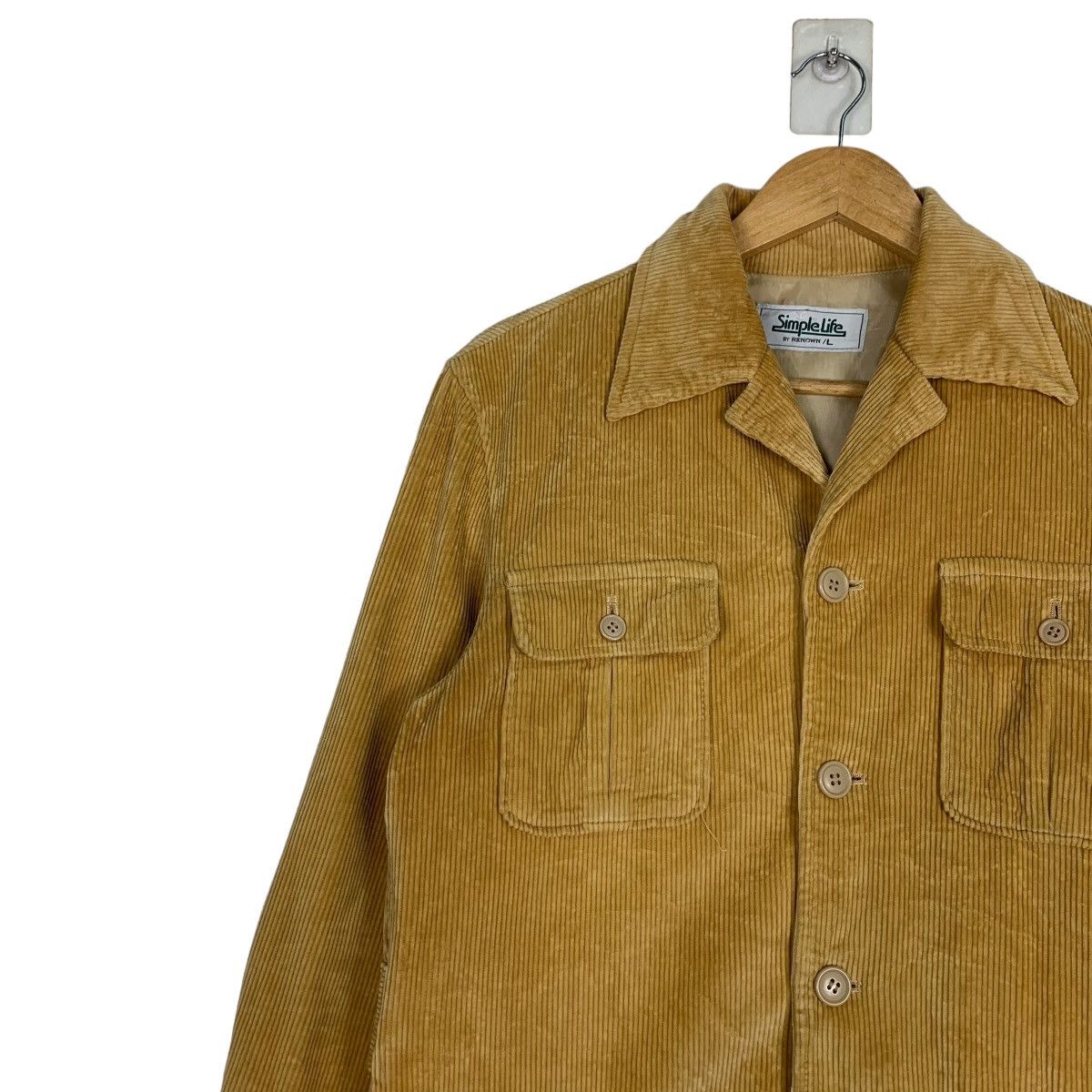 Japanese Brand SIMPLE LIFE Yellow Corduroy Chore Jacket #0991-C44 Size US L / EU 52-54 / 3 - 6 Thumbnail