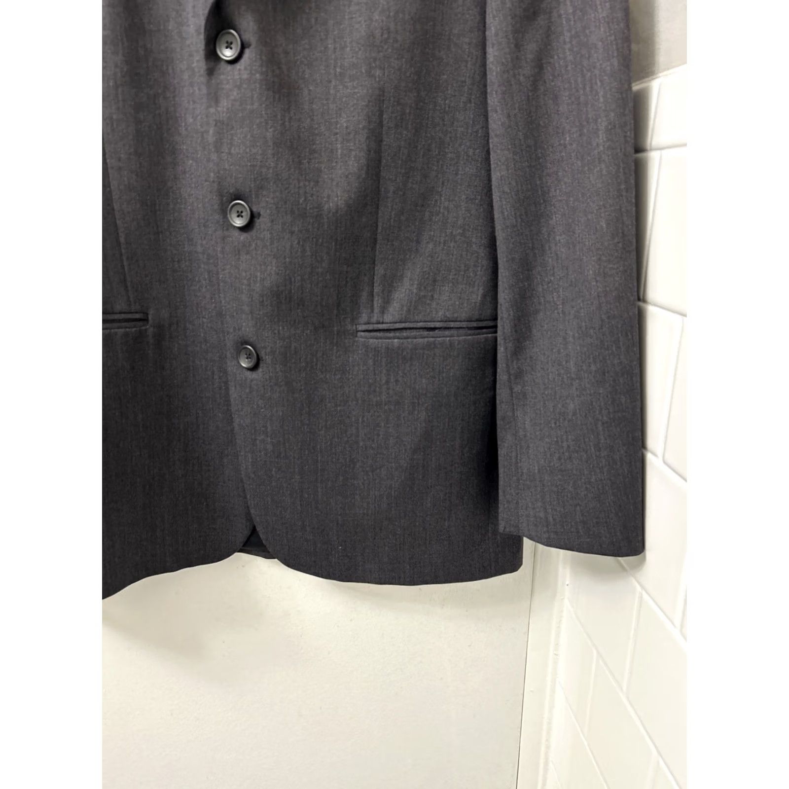 Banana Republic Banana Republic Blazer Mens 40S Gray Wool 3-Button Regular Fit Jacket/Coat Short Length Size 40R - 7 Thumbnail