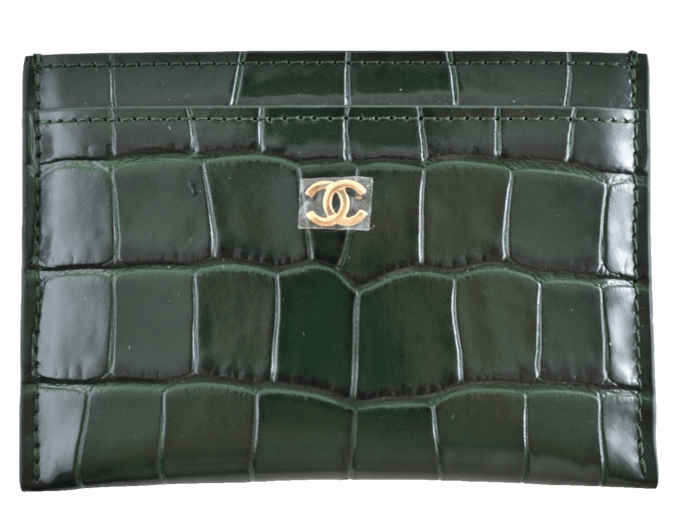 Chanel 26S Emerald Crocodile Embossed Credit Card Holder Wallet Size ONE SIZE - 1 Thumbnail