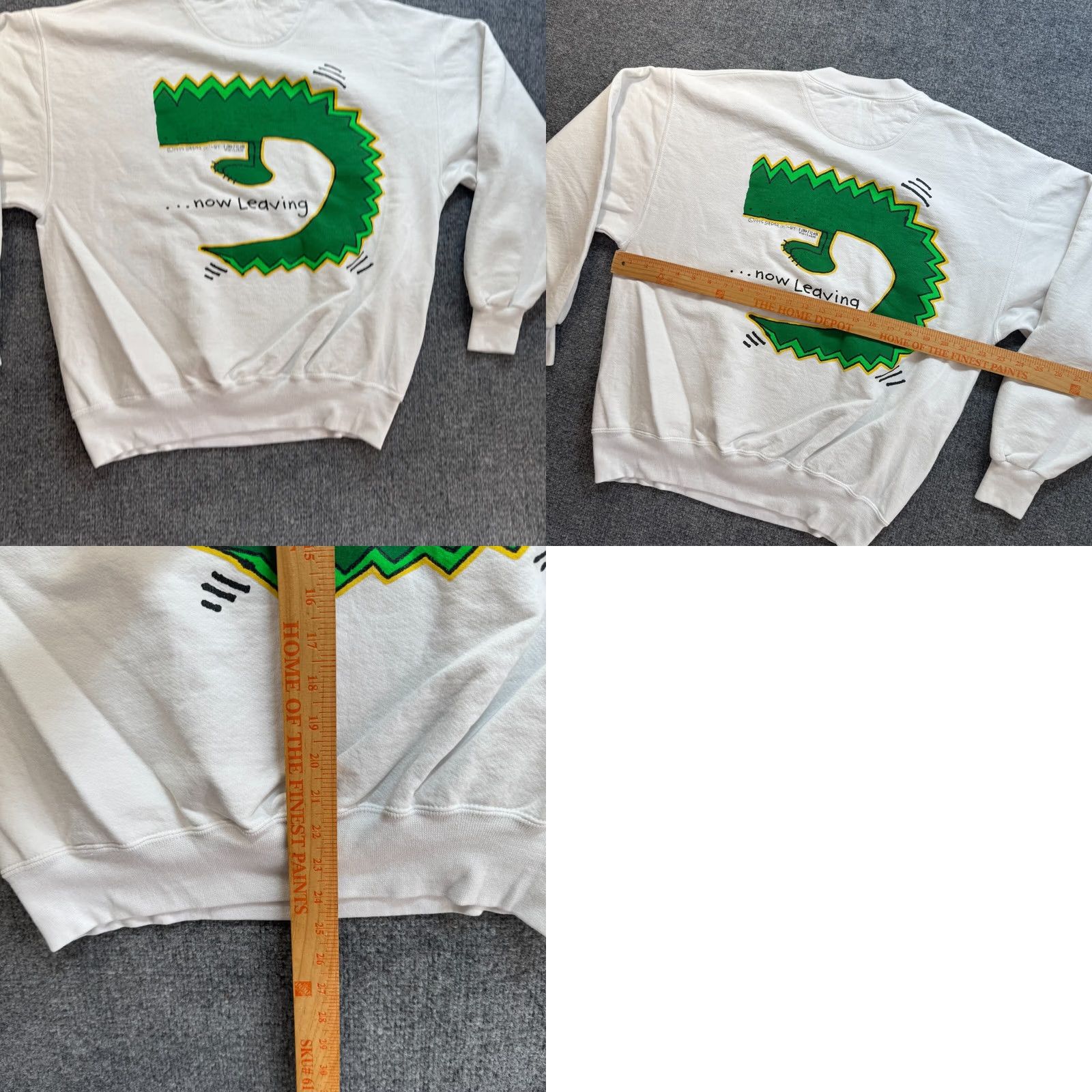 Jerzees VINTAGE JERZEES Sweatshirt Large White 80s 90s Wrap around Size US XL / EU 56 / 4 - 9 Thumbnail
