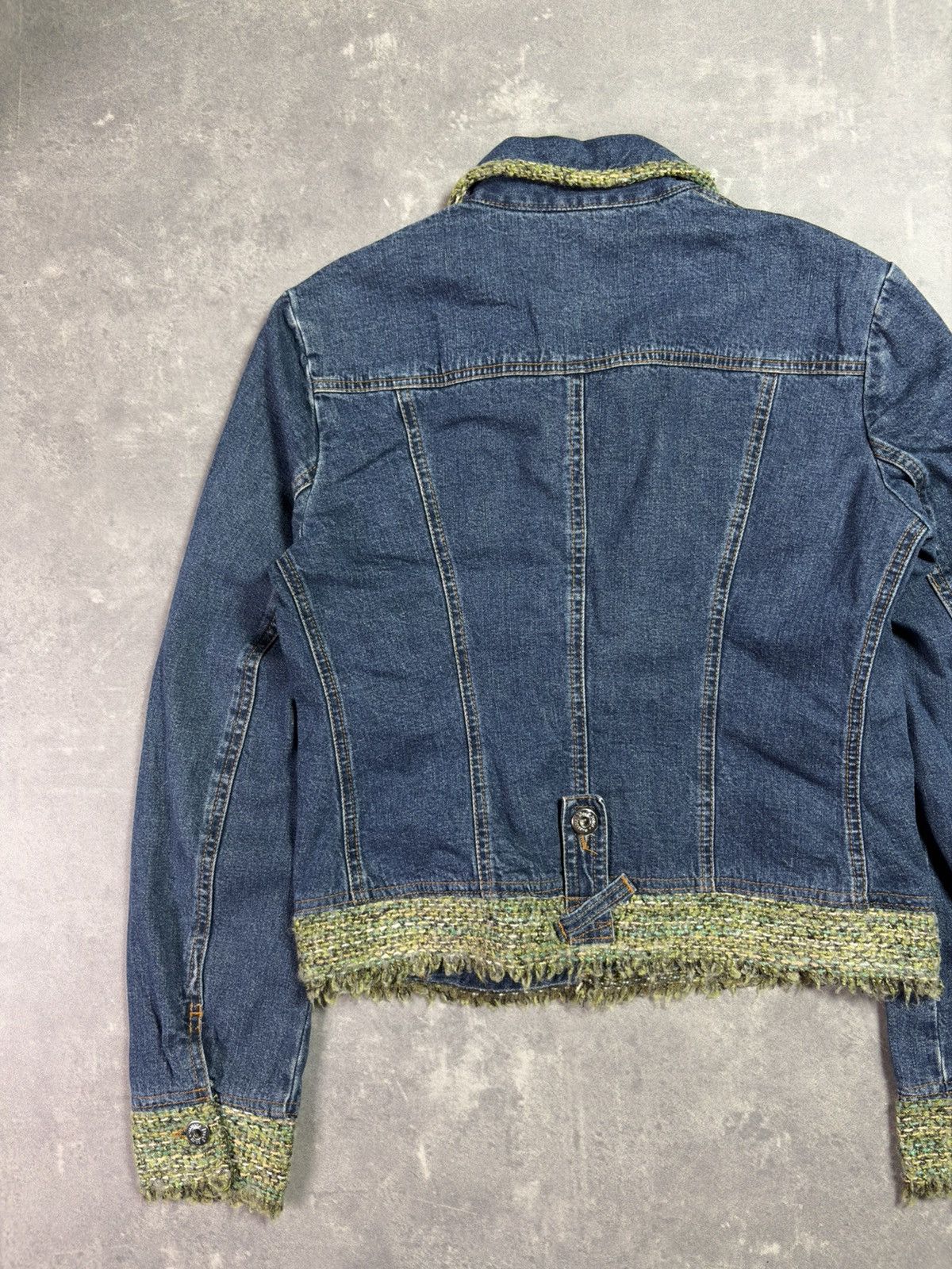 Dolce & Gabbana 00s D&G Dolce & Gabbana Tweed Trim Short Denim Jacket S Size S / US 4 / IT 40 - 11 Thumbnail